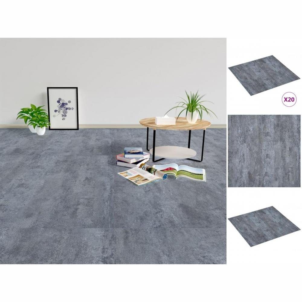 vidaXL Laminat PVC Laminatböden Selbstklebend Dielen Bodenbelag Boden  Fliesen 20 Stk 1,86 m² Grauer Marmor Vinylboden Bodenbelag Fußboden Vinyl