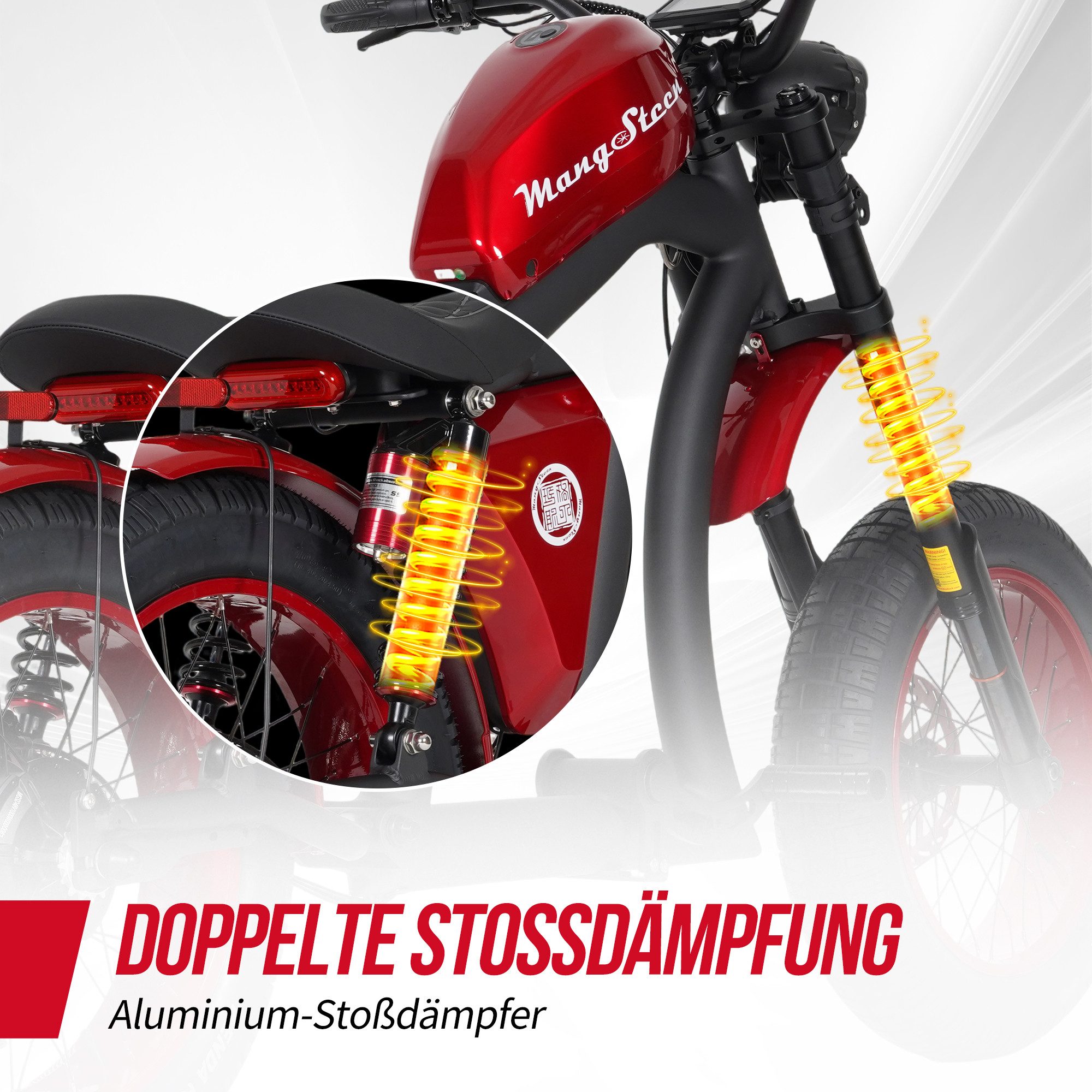 Vankel E-Scooter FT02-EEC 48V 1000W Motor 30AH 45km/h Up to 75km, 45 km/h, 75 km range, disc brakes, front and rear shock absorbers