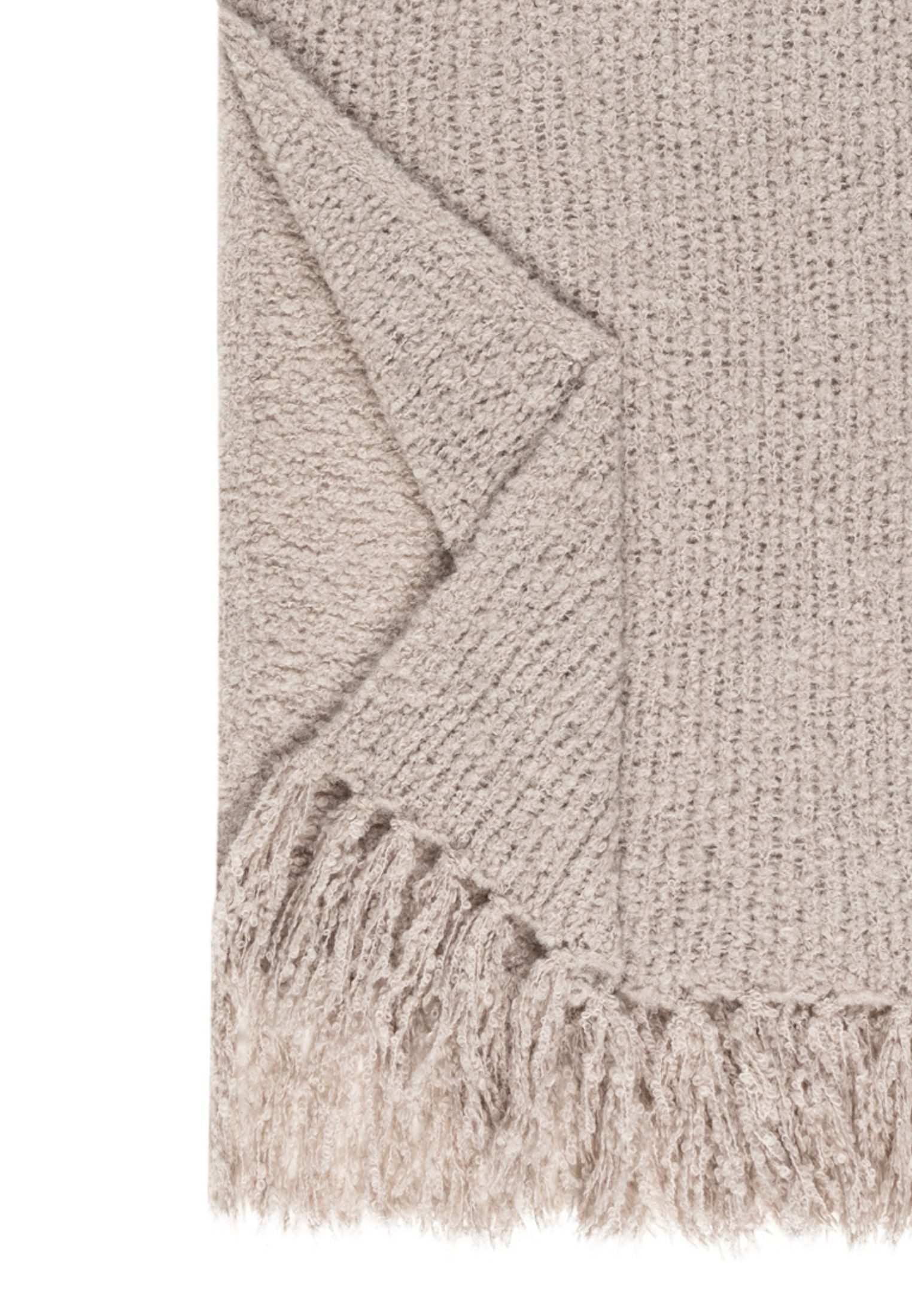 Roeckl Strickschal CLASSIC BOUCLÉ SCHAL, Feinstrickschal mit Fransen