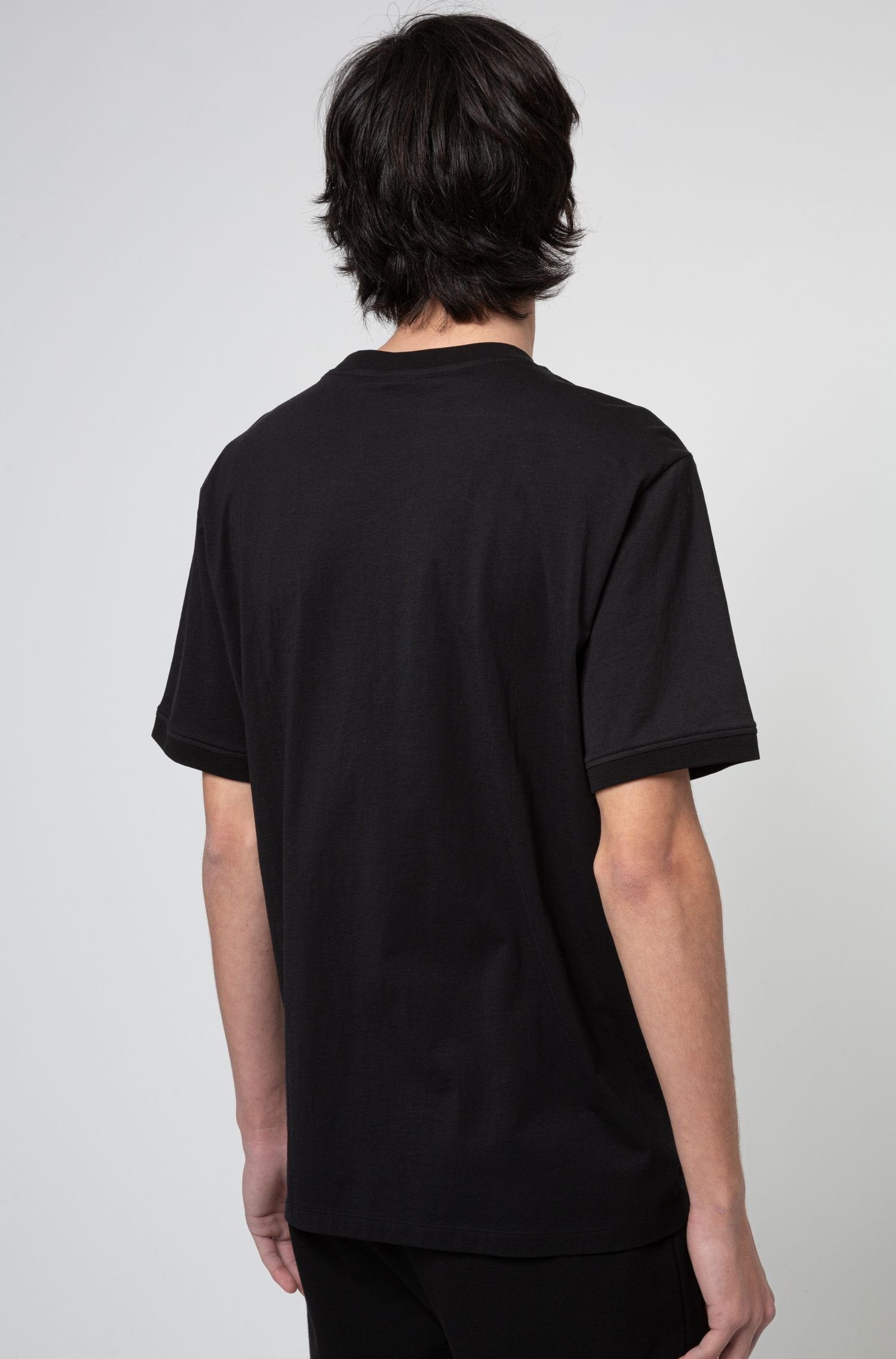 HUGO Diragolino (001) (1-tlg) Schwarz T-Shirt