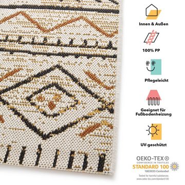 Teppich Asena, 4 Größen, 2 Farben, In- & Outdoor geeignet, 100% Polypropylen, Karat, Rechteckig, Höhe: 7 mm, pflegeleicht, Wohnzimmer