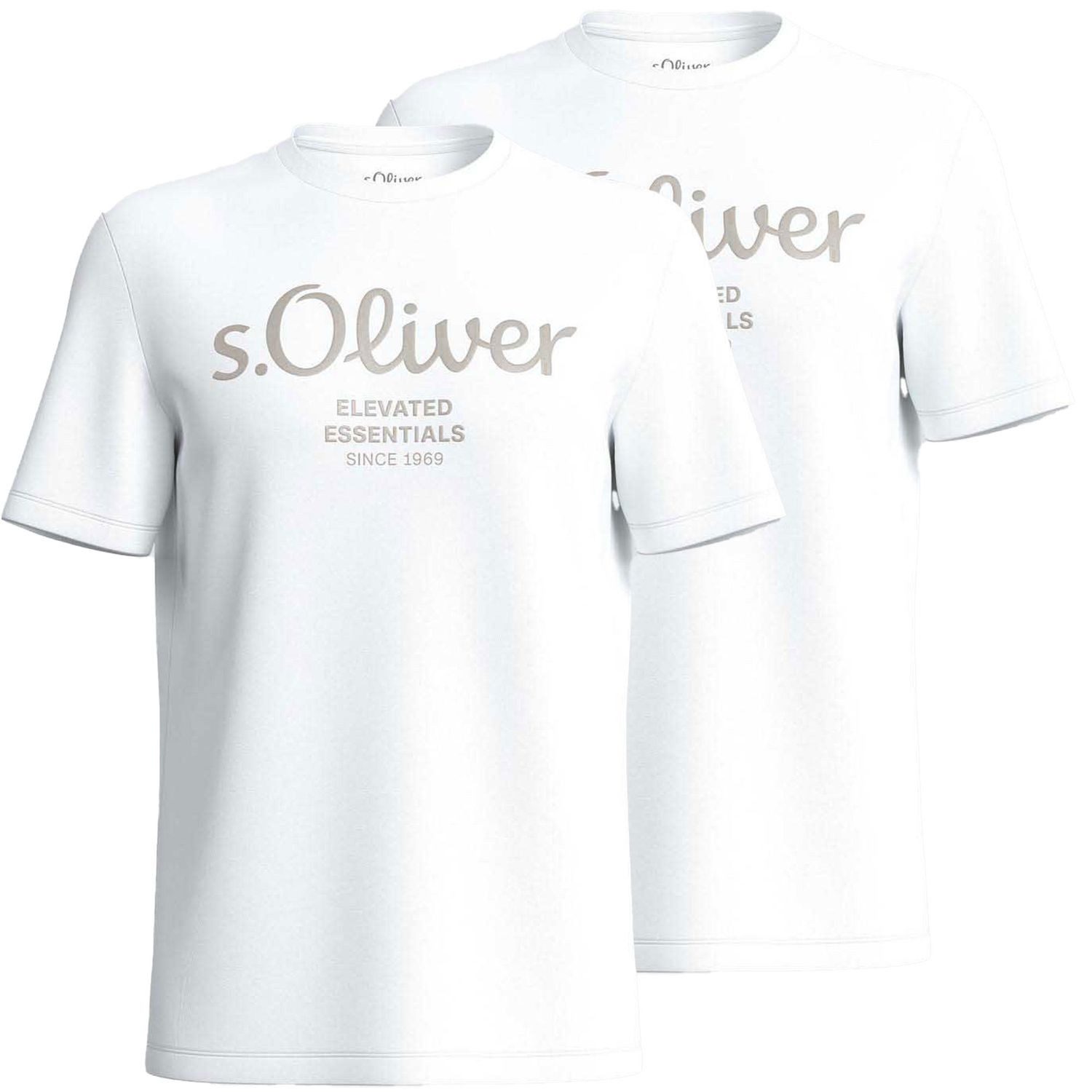 s.Oliver T-Shirt mit Metallic-Logo-Aufdruck im 2er günstig online kaufen
