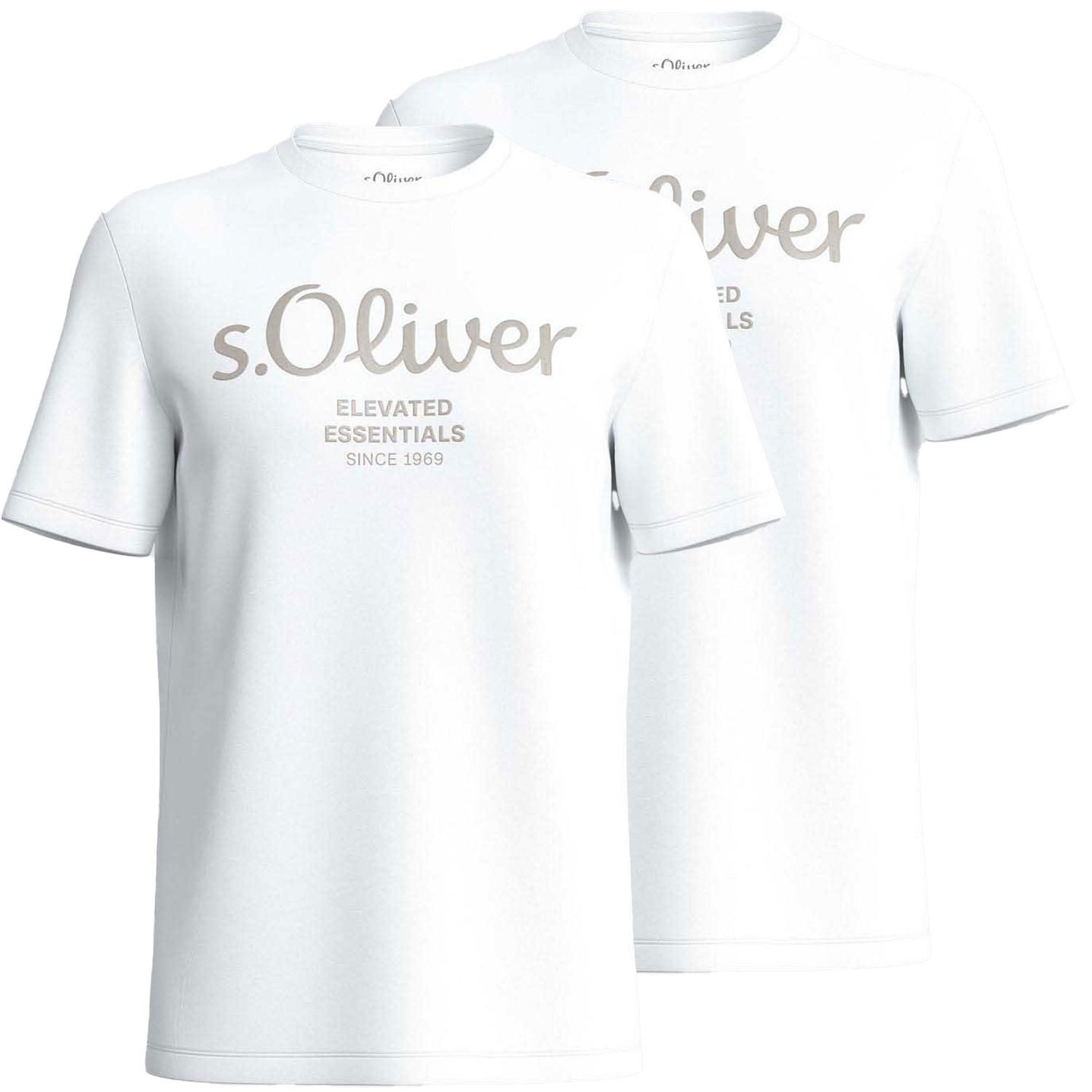 s.Oliver T-Shirt mit Metallic-Logo-Aufdruck im 2er Pack