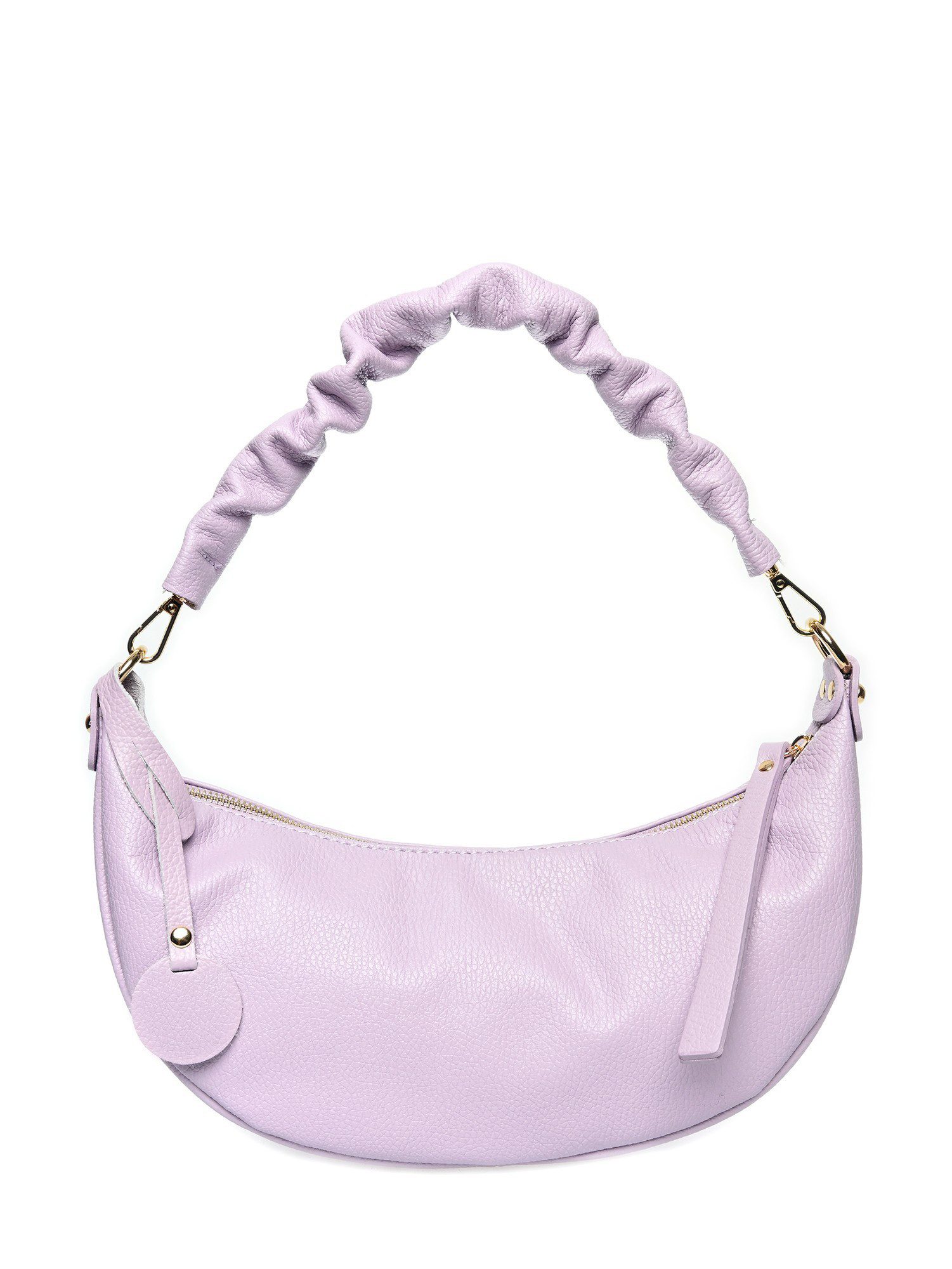 Renata Corsi Umhängetasche, Elegante LILLA Handtasche aus 100% Leder mit Reißverschluss, 32x15x10
