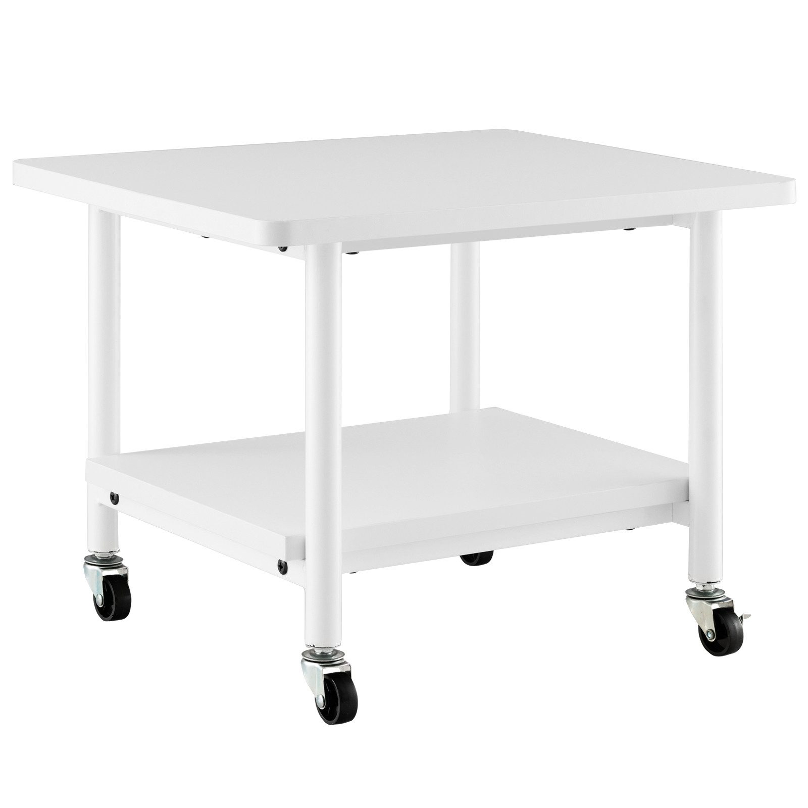 COSTWAY Druckertisch, mit 2 Ebenen & 4 Rollen, bis 35 kg, 49x40x38cm