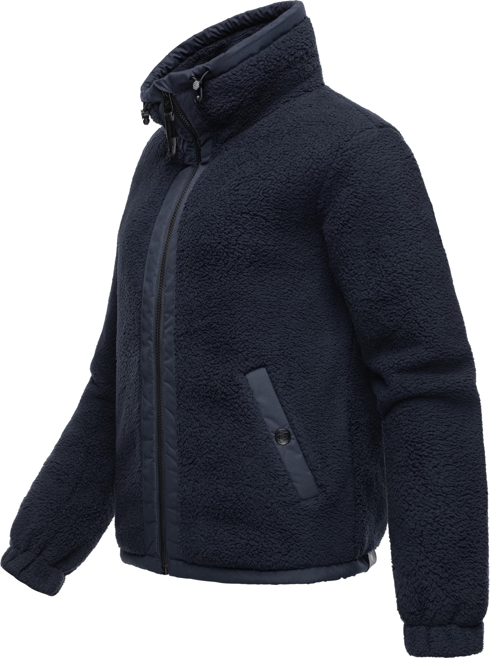Ragwear Sweatjacke Nordicka Sportliche Kapuzenjacke mit Kunstleder-Elementen