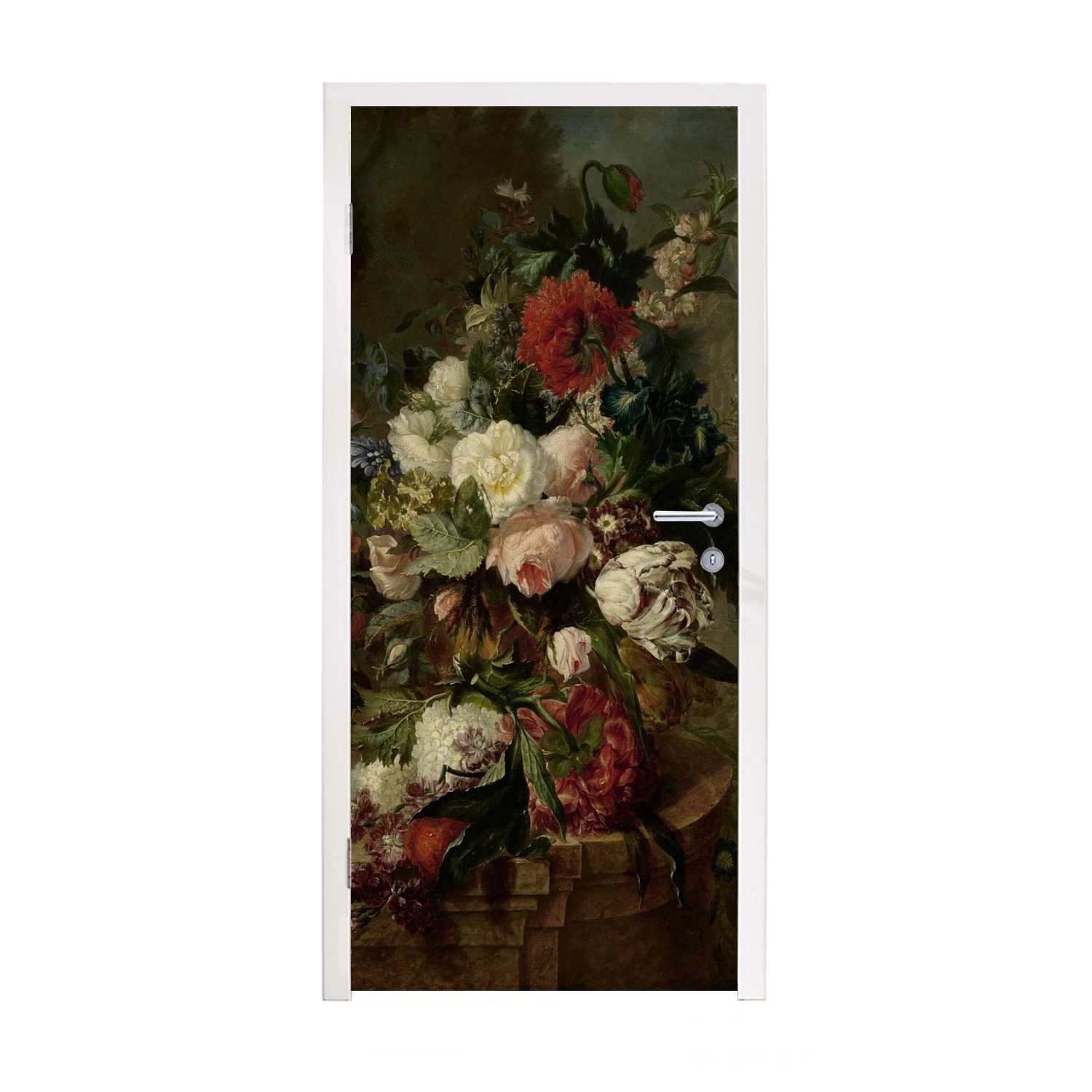St), Uppink, Tür, für MuchoWow Türtapete Matt, cm - Harmanus mit Fototapete 75x205 von Türaufkleber, Gemälde (1 Stilleben bedruckt, Blumen