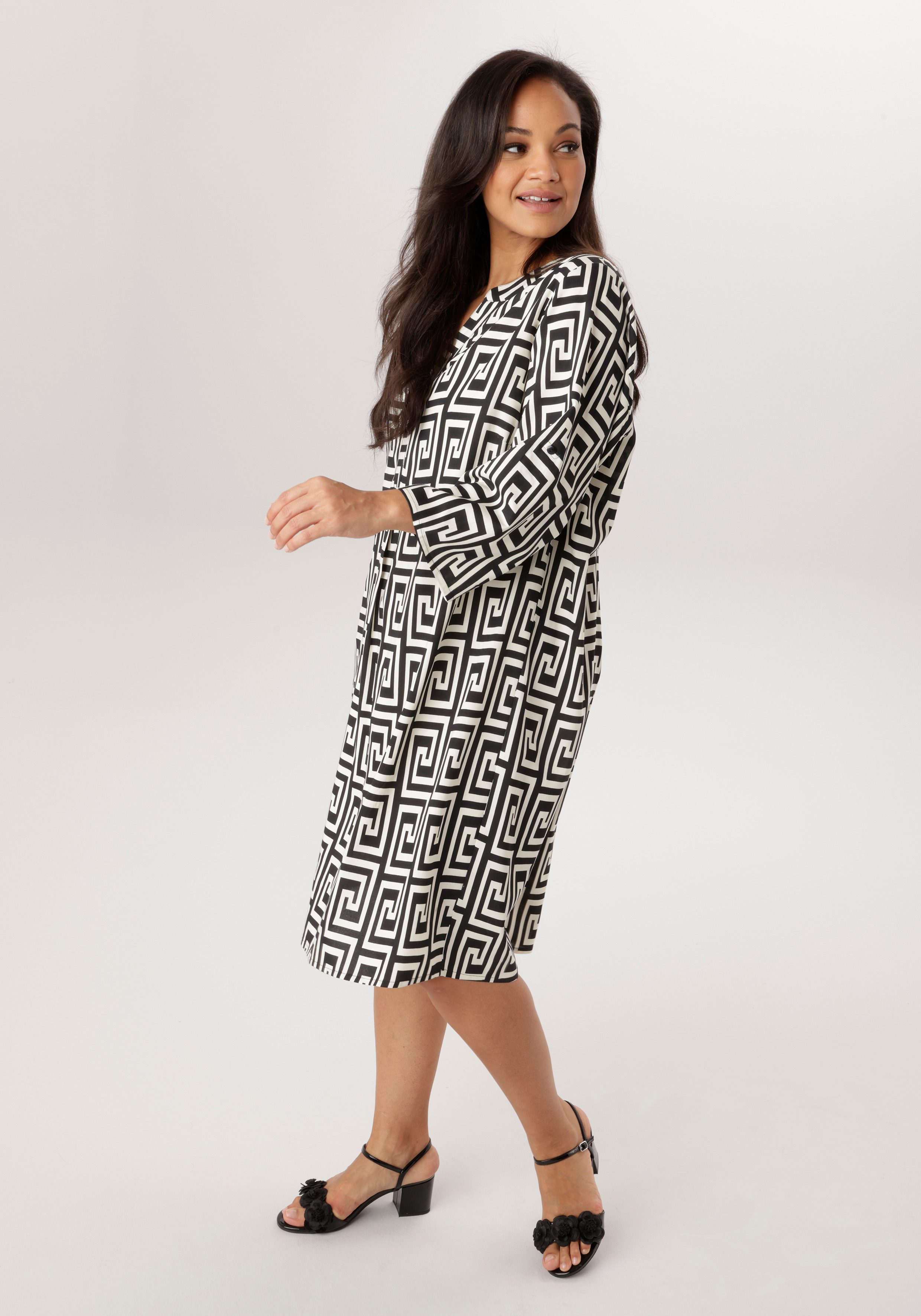 Aniston PLUS Blusenkleid in graphischen Print - NEUE KOLLEKTION günstig online kaufen