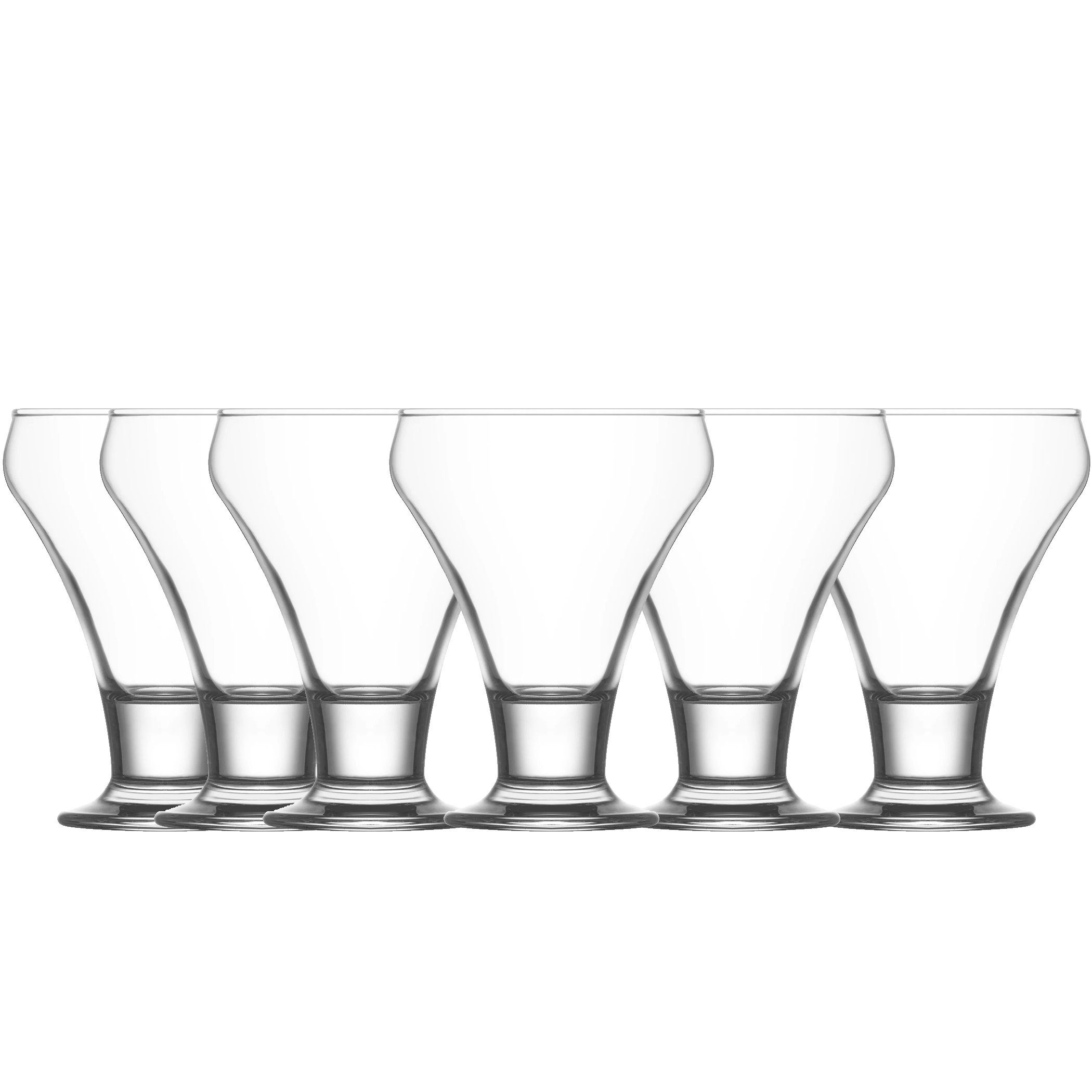 LAV Glas Eisbecher 305ml 6tlg Dessert-Glas FRO378, Glas, Spülmaschinenfest