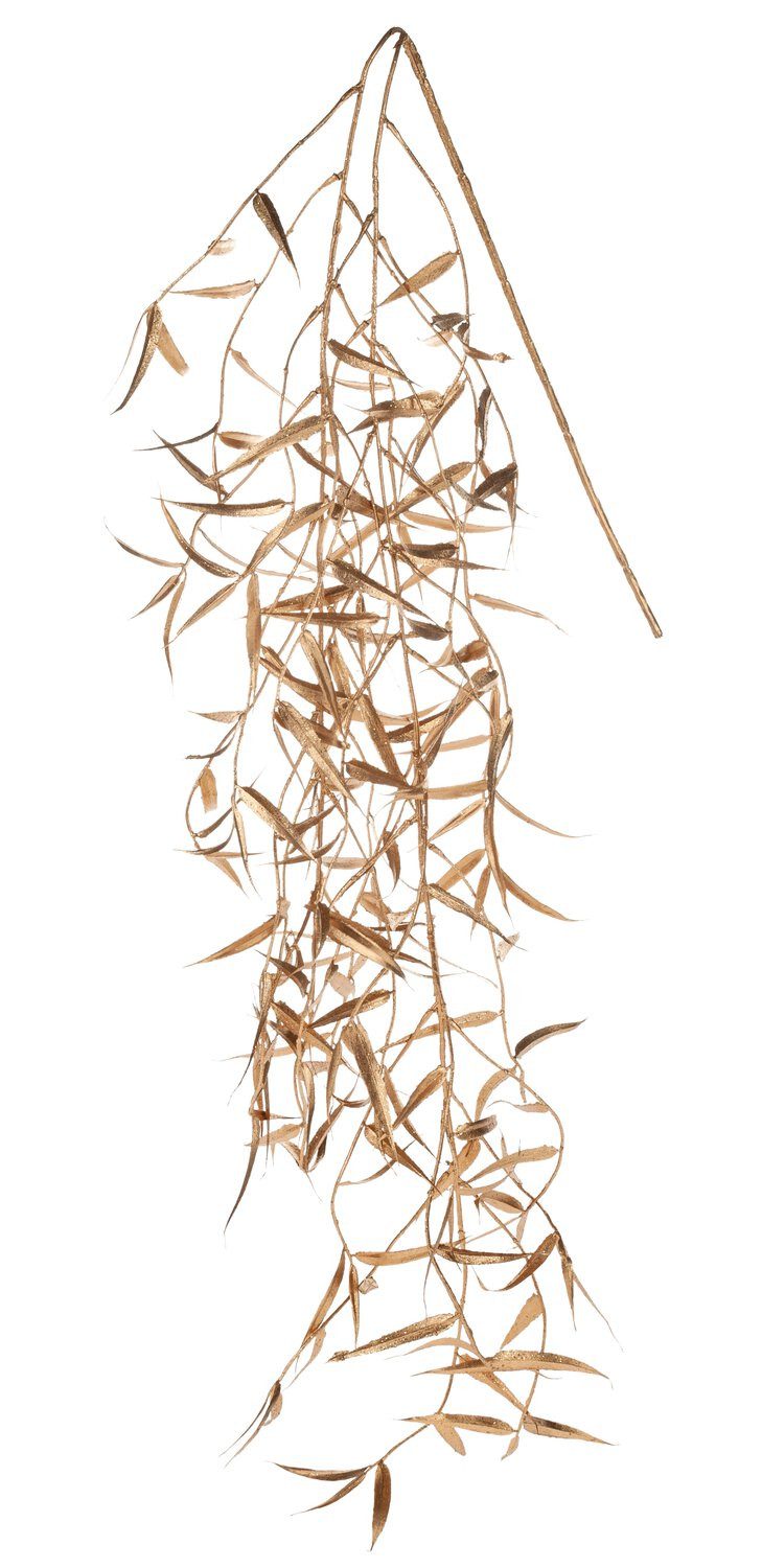 Kunstzweig Künstlicher Trauerweidenzweig DIMMI, Glitzer, Gold, 100cm Weide (Trauerweide), artplants, Höhe 100.0 cm