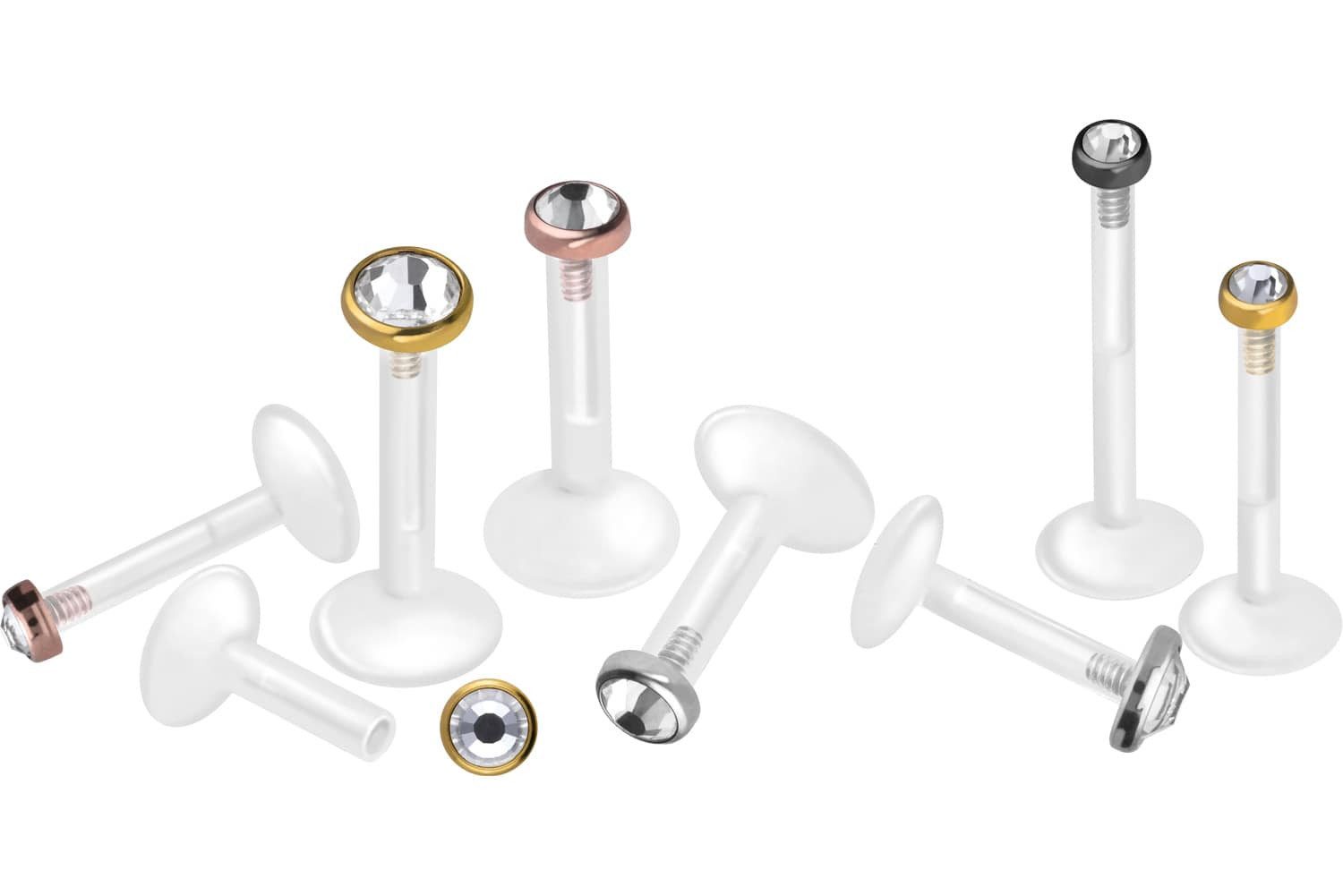 PIERCINGLINE Piercing-Set PTFE Labret mit Innengewinde + Titan-Aufsatz KRIS günstig online kaufen