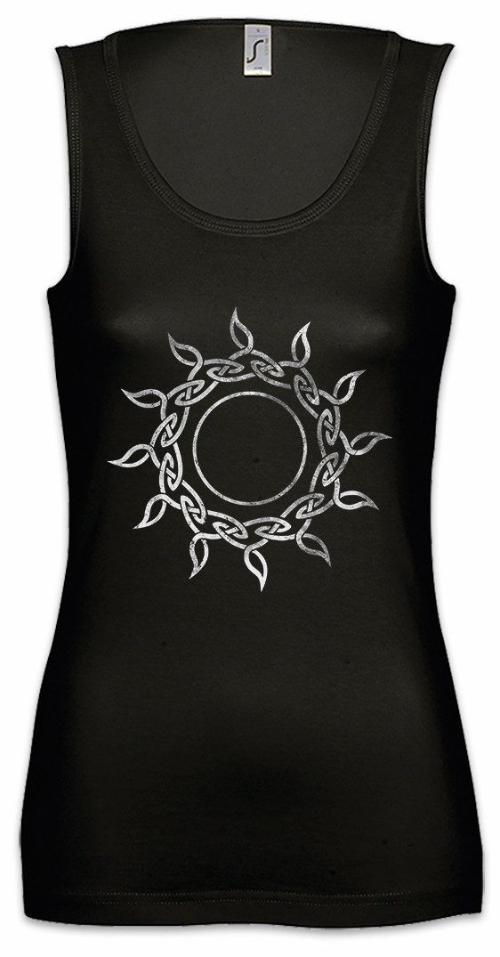 Tanktop Celtic Sun Ärmelloses Damen T-Shirt Kelten Kreuz Cross Runen Celts