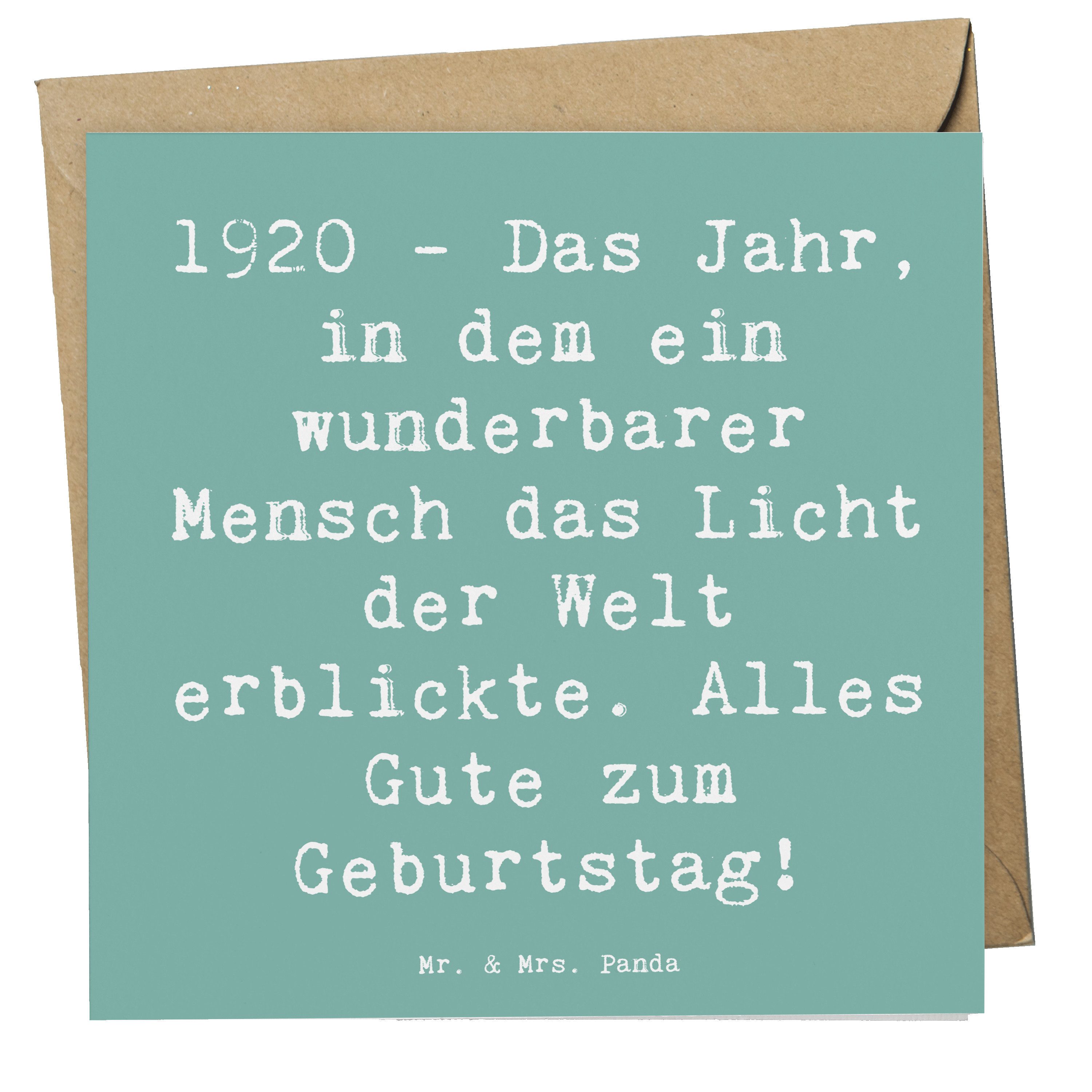 Grußkarte 1920 Geburtstag - Meeresbrise - Geschenk, Licht der Welt erblickte, p