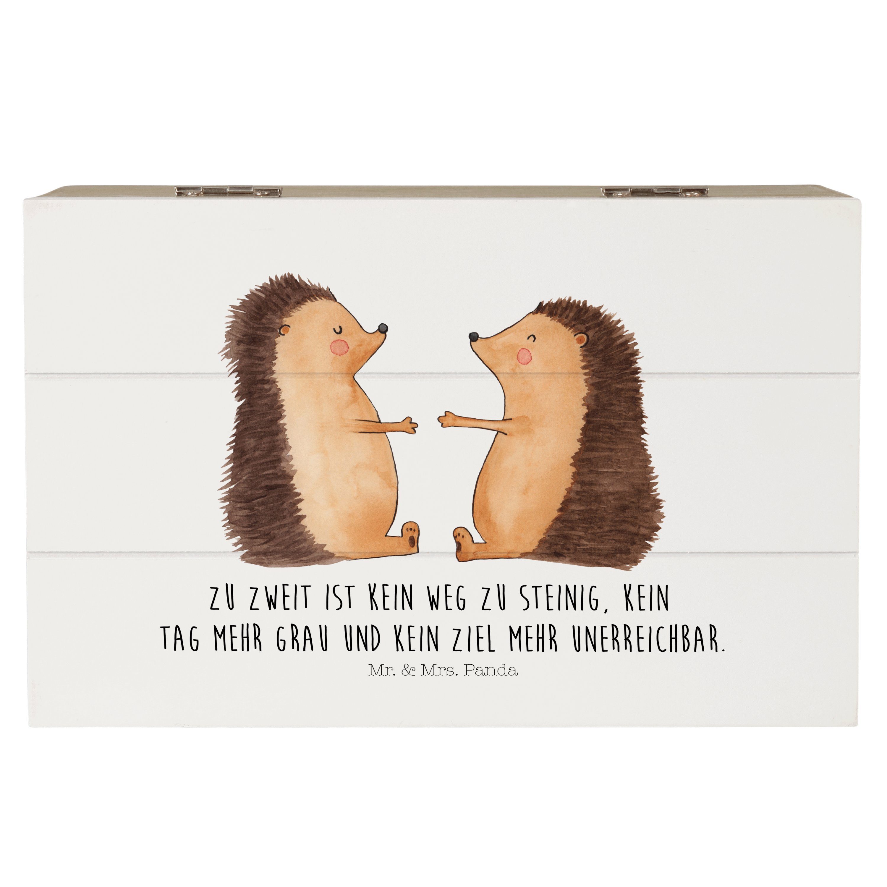 Dekokiste Hochzeit Igel Liebe - Weiß - Geschenk, Freund, Schatzkiste, Kiste, Ve