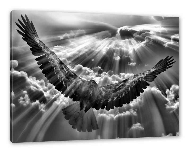 Pixxprint Leinwandbild Adler über den Wolken, Adler über den Wolken (1 St), Leinwandbild fertig bespannt, inkl. Zackenaufhänger