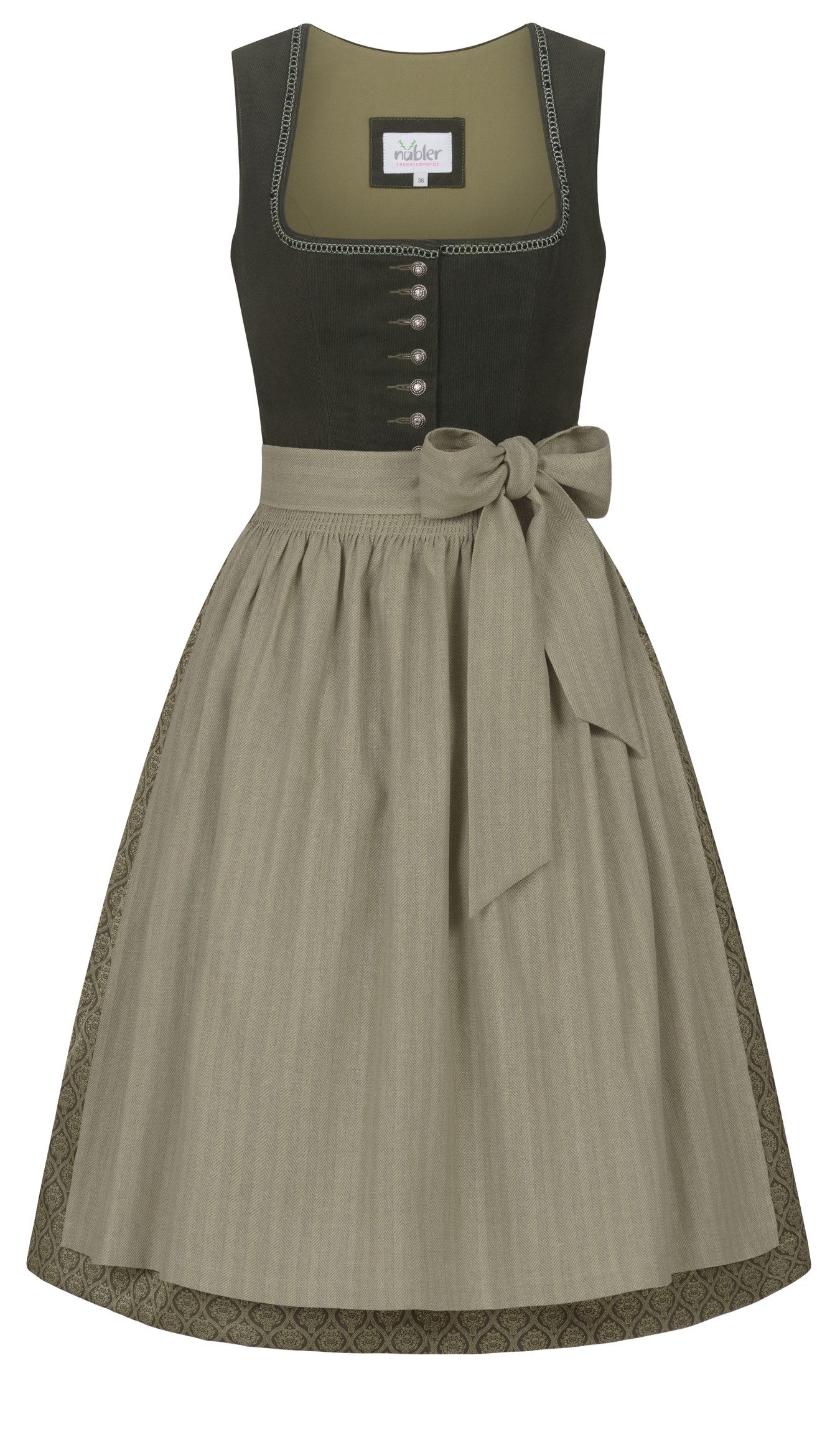 Trachtenkleid Midi Dirndl Feli in Dunkelgrün von Nübler