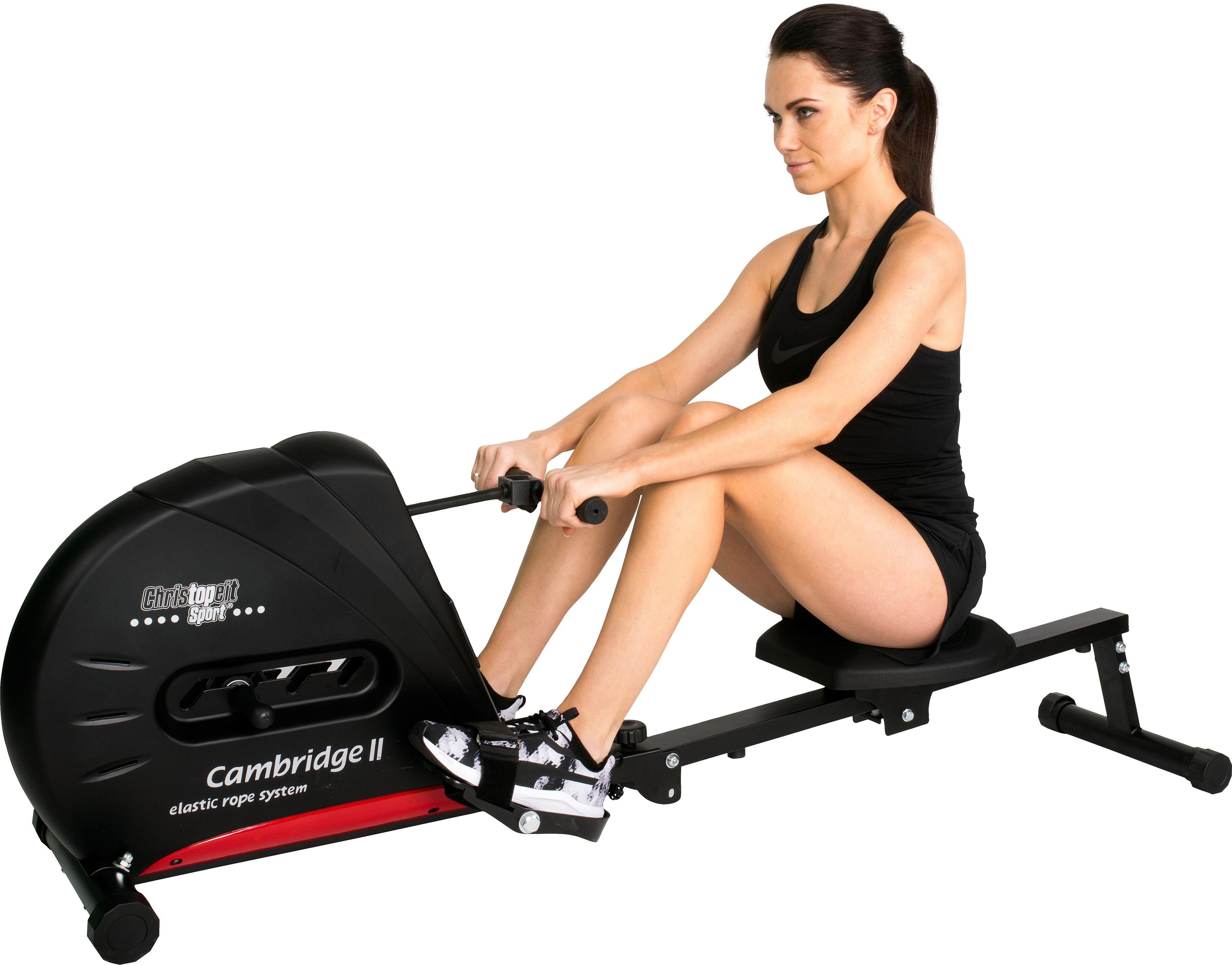 Christopeit Sport® Rudergerät Cambridge II Black Edition (120 kg max. Benutzergewicht, Sport), Rudermaschine, Seilzug, klappbar