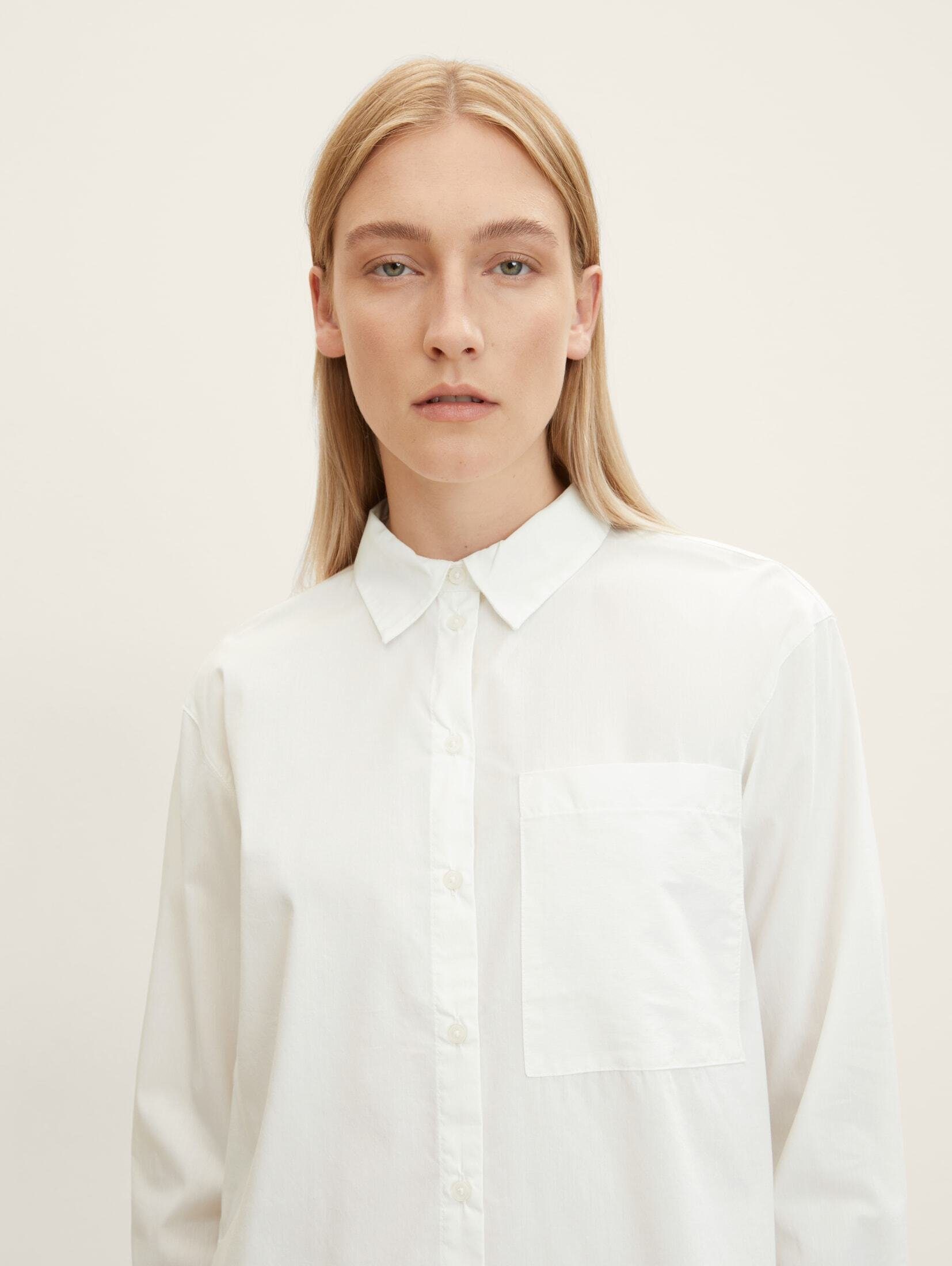 TOM TAILOR Langarmbluse Blusen & Shirts Loose Fit Bluse mit Brusttasche