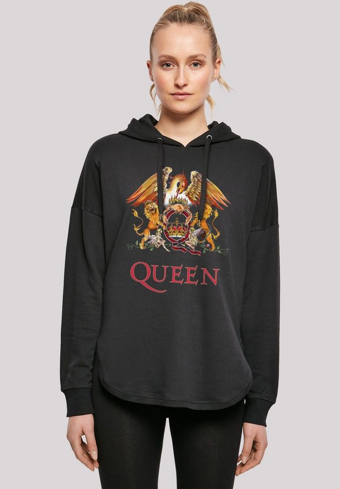 F4NT4STIC Kapuzenpullover Queen Rockband Classic Crest Black Print,  Gemütlicher Dammen Hoody mit sportlichem Look