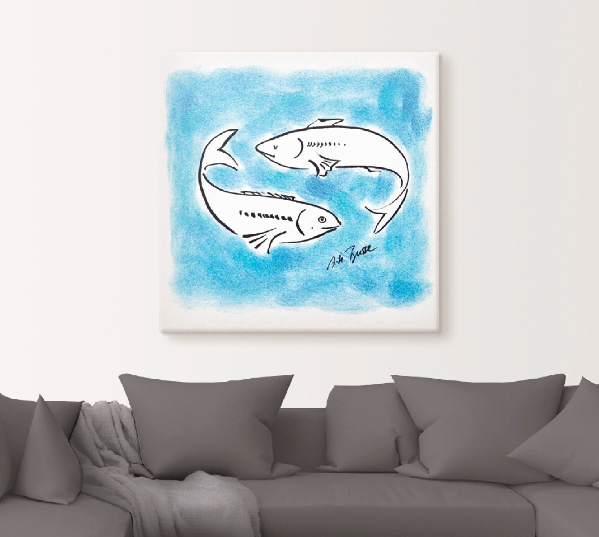 als oder Serie Wandbild in Größen Artland Wandaufkleber Fische, Sternzeichen Sternzeichen Poster St), (1 versch. Leinwandbild,