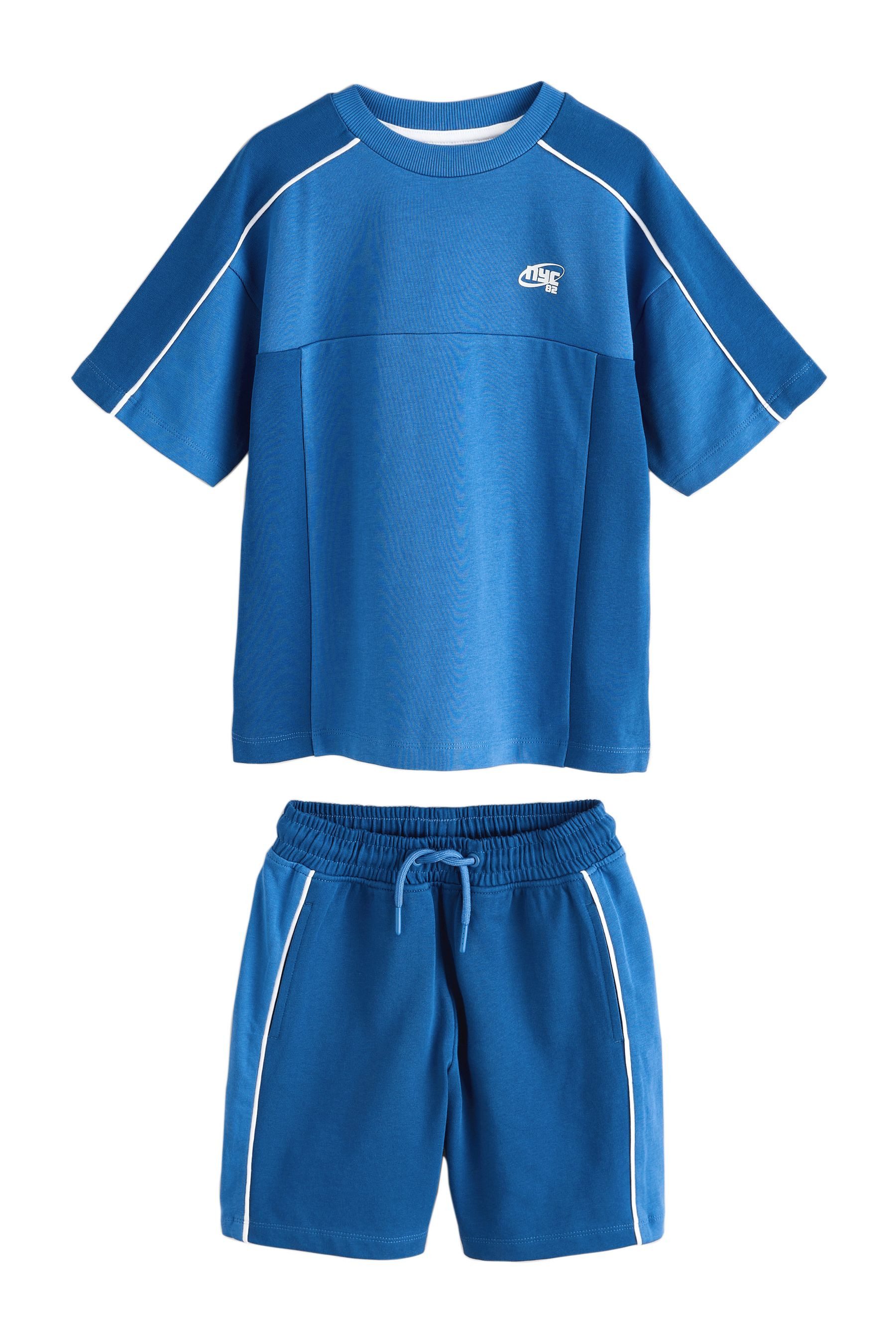 T-Shirt & Shorts T-Shirt und Shorts mit Blockfarben im Set