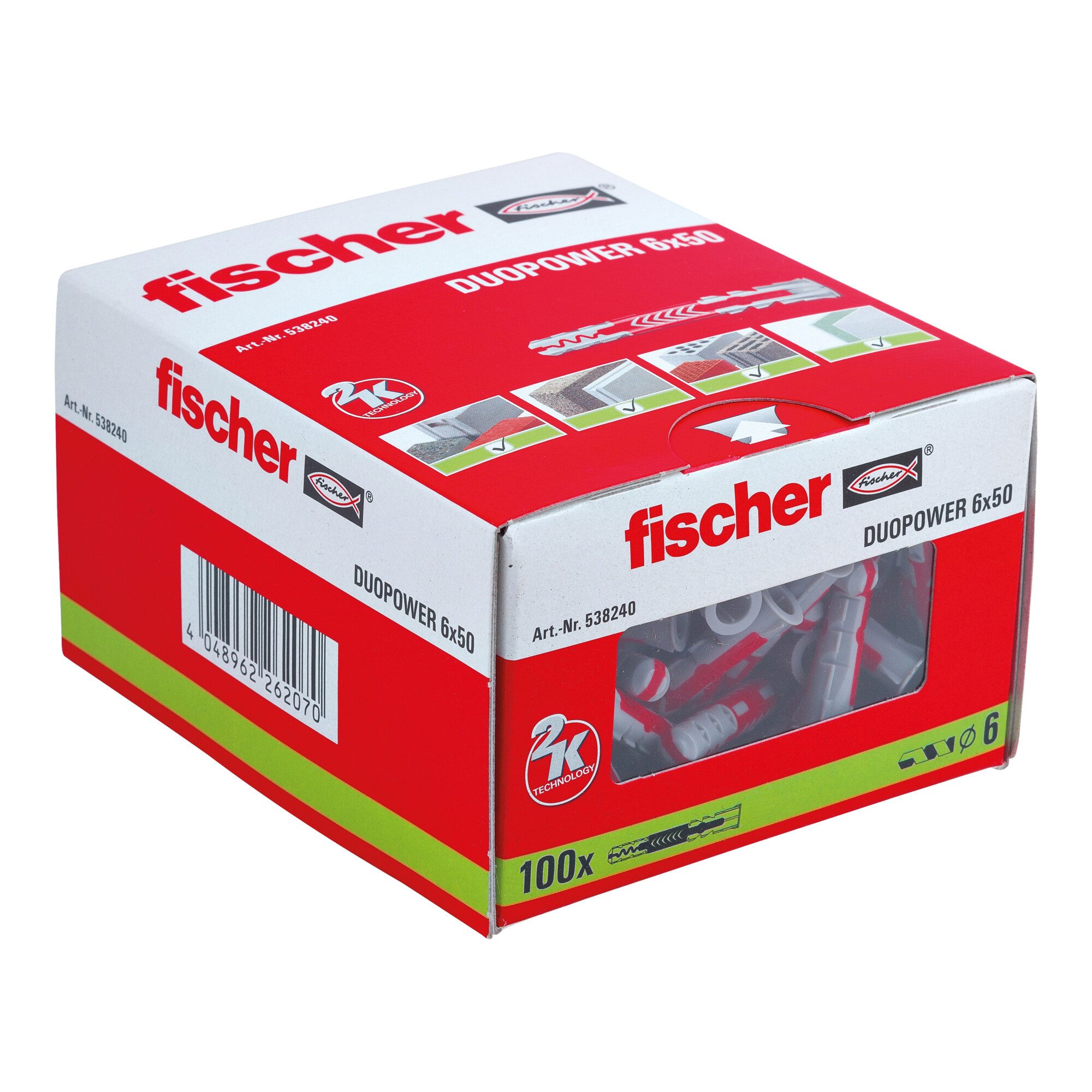 fischer Spreizdübel fischer DuoPower 6x50 100 Stk