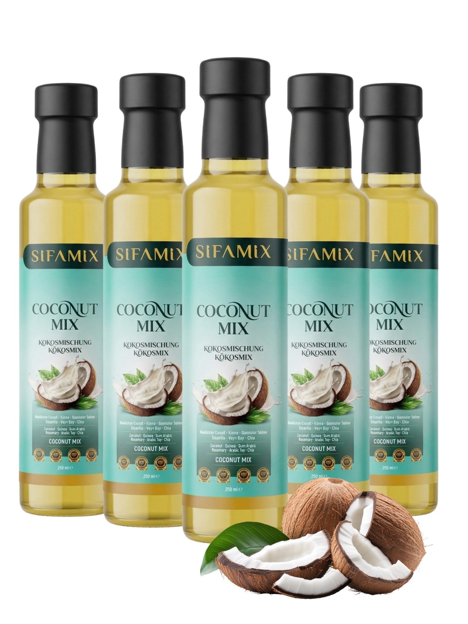 ADELSHOP Getränke-Sirup SIFAMIX Coconut Mix 250ml - Natürliche Kokosmischung mit Chia & Quinoa, 100% natürlich,Ohne Zuckerzusatz,Pflanzliche Inhaltsstoffe