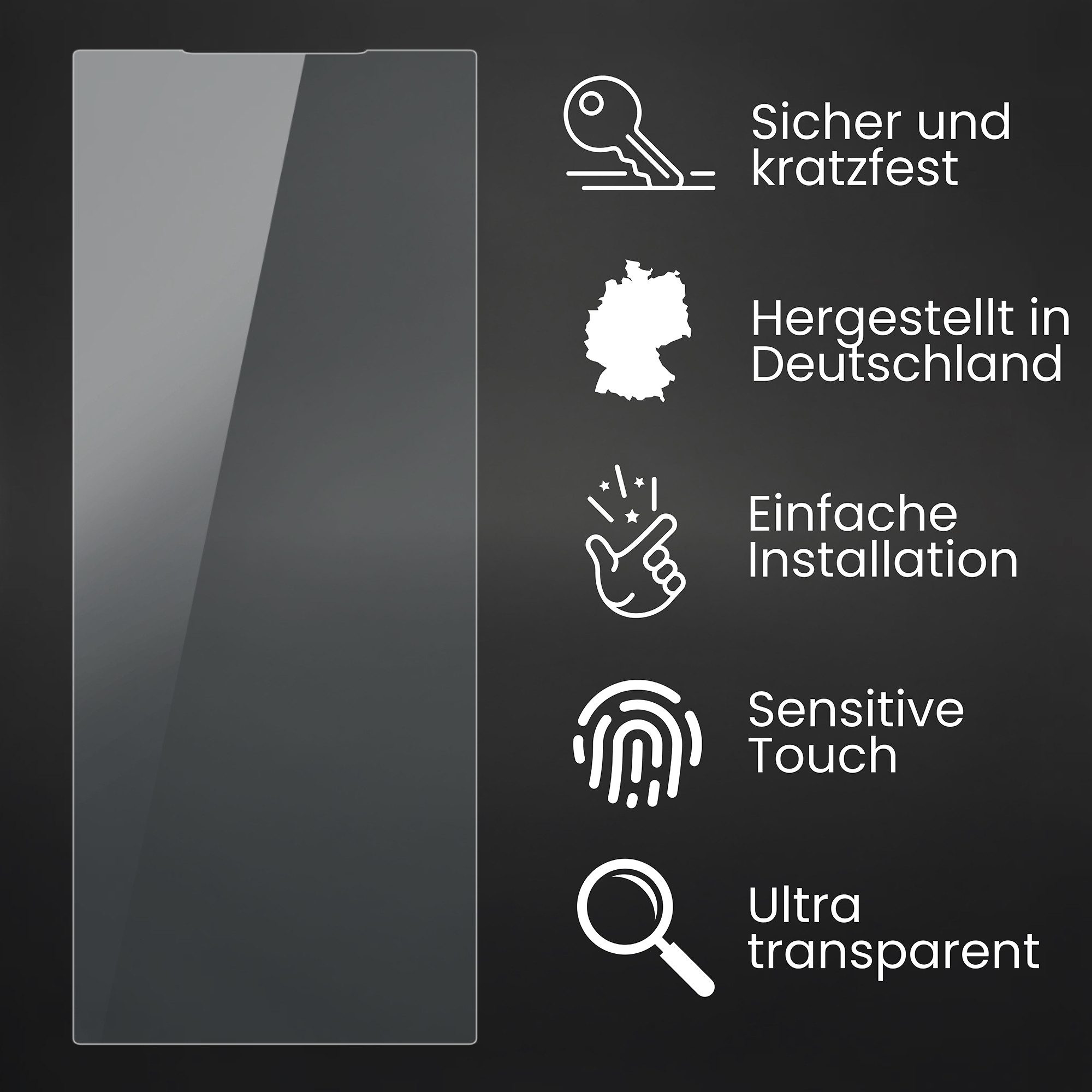 Bruni Schutzfolie Glasklare Displayschutzfolie für ZTE Axon 40 Ultra, (2 Folien), praktisch unsichtbar