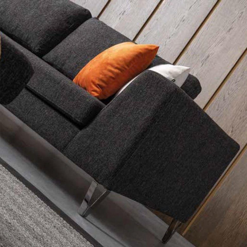 Sofa Luxus Ecksofa, Ecksofa Sofas Design Modern Hocker Wohnzimmer L-Form JVmoebel Stoff