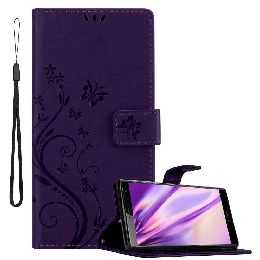 Cadorabo Handyhülle für Sony Xperia XZ2 Hülle Sony Xperia XZ2, Hülle Schutzhülle Blumen Flower mit Standfunktion Kartenfach Magnet