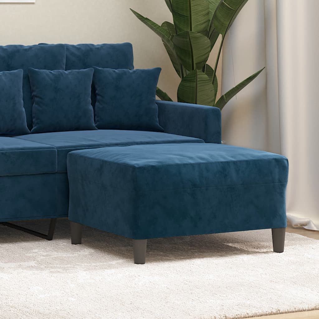 vidaXL Fußhocker 70 x 55 x 41 cm Fußhocker Blau 70x55x41 cm Samt