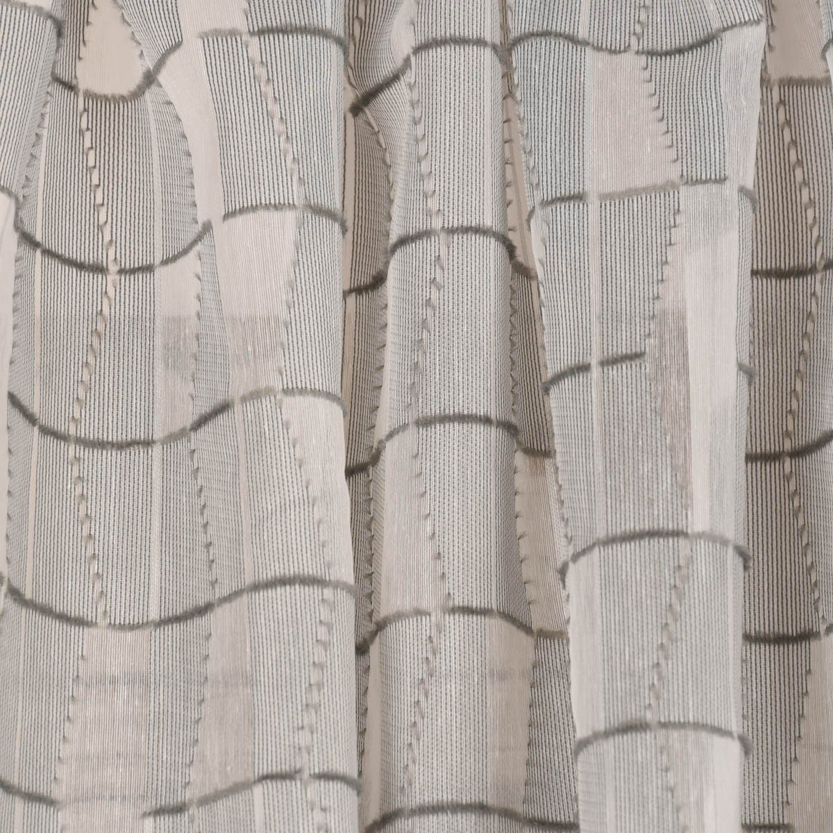Meterware Rasch Textil halbtransparent, überbreit Stores Scherli Kunstfaser, grau Rechtecke abstrakt 300cm