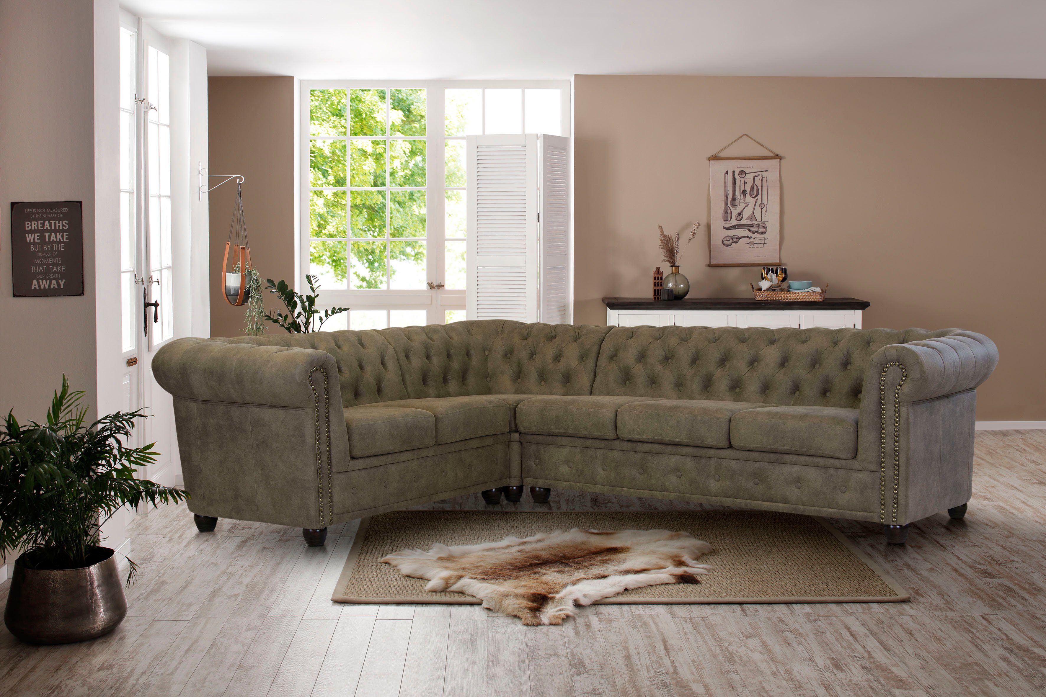 Home affaire Chesterfield-Sofa Rysum L-Form, Chesterfield-Optik, günstig online kaufen