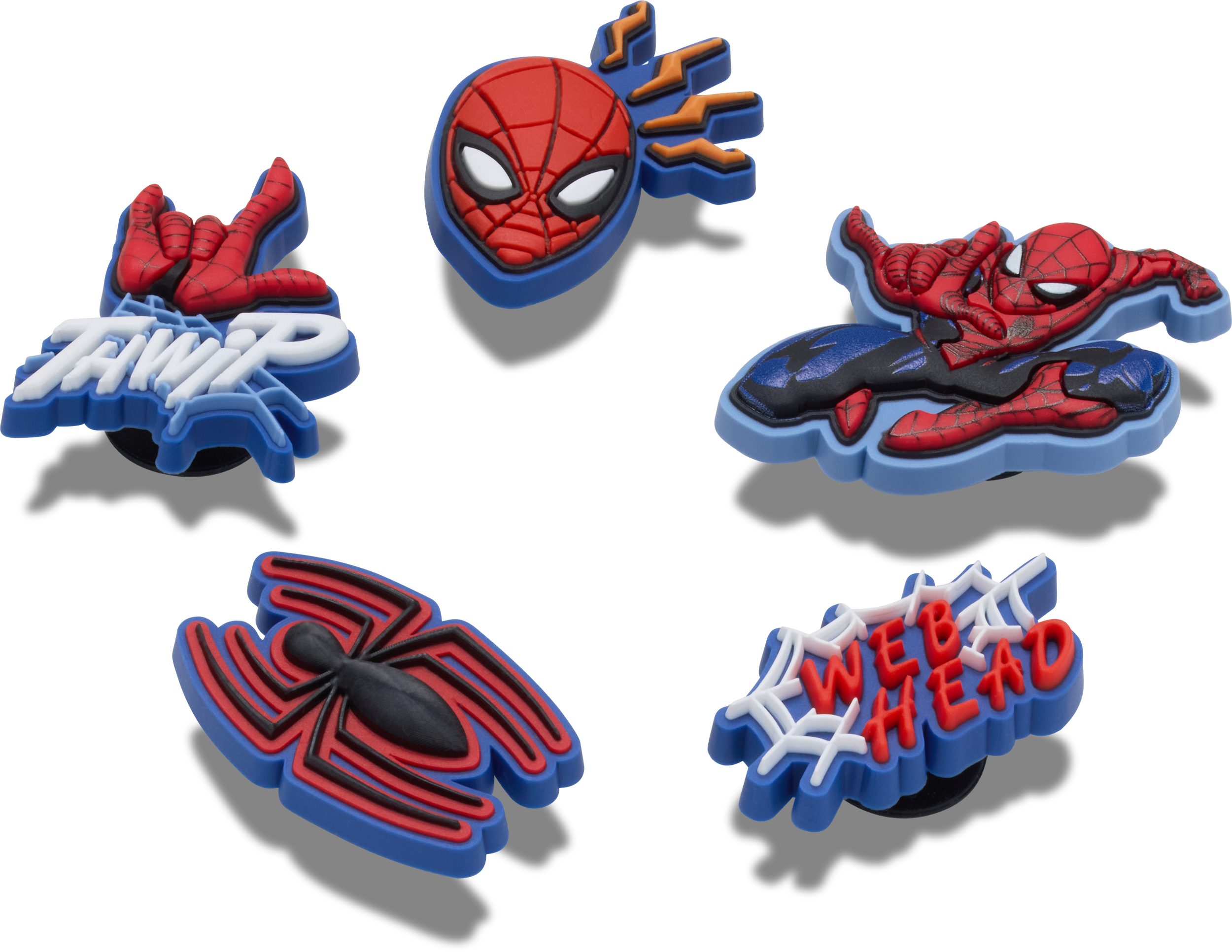 Crocs Schuhanstecker Jibbitz™ Spiderman (Set, 5-tlg., Kein Spielzeug. Nicht für Kinder unter 3 Jahren geeignet), Charms, Anstecker mit Spiderman Motiven