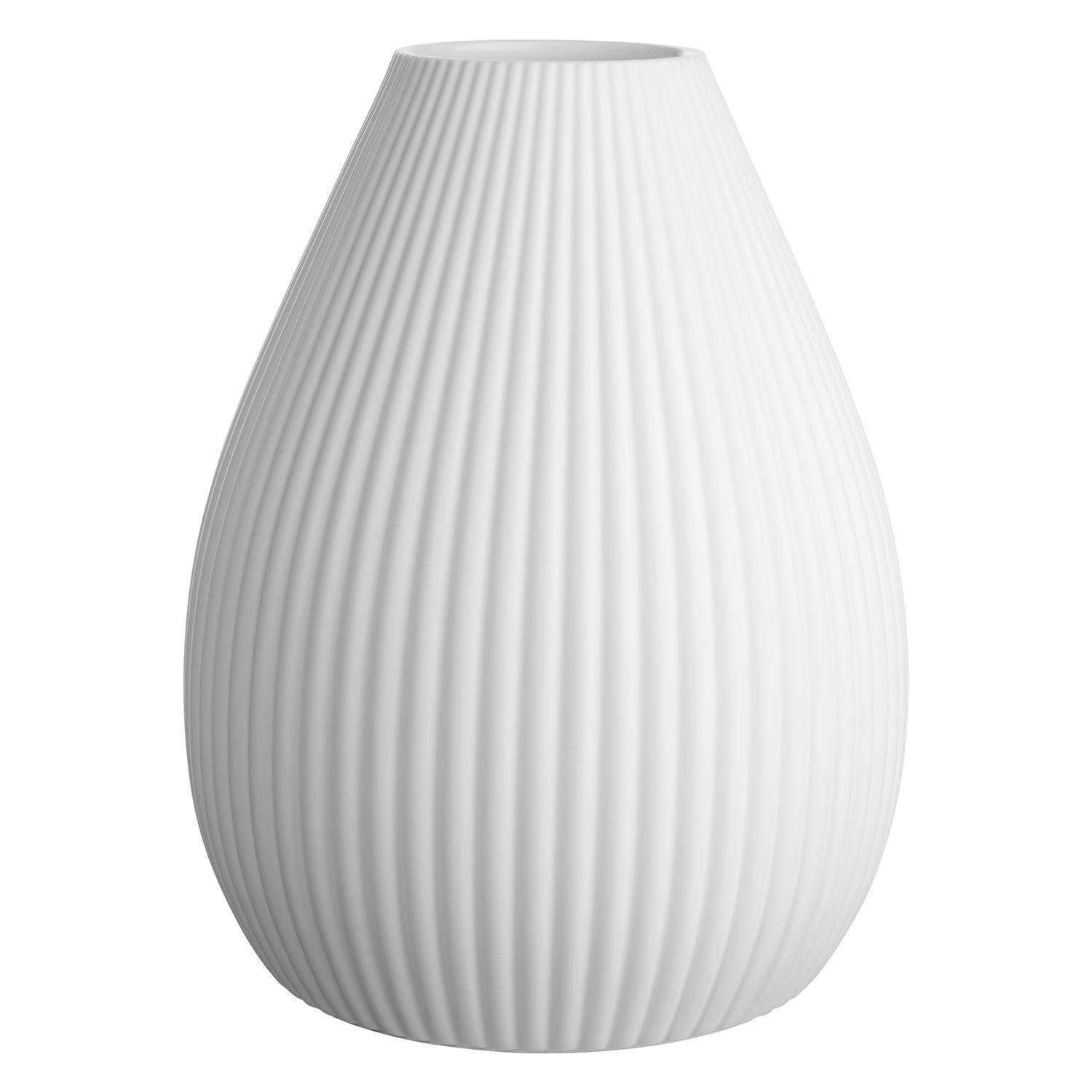 ASA SELECTION Tischvase Vase RICA, Weiß matt, Ø 18,7 x H 24 cm, (1 St), Porzellan, Rillenoptik
