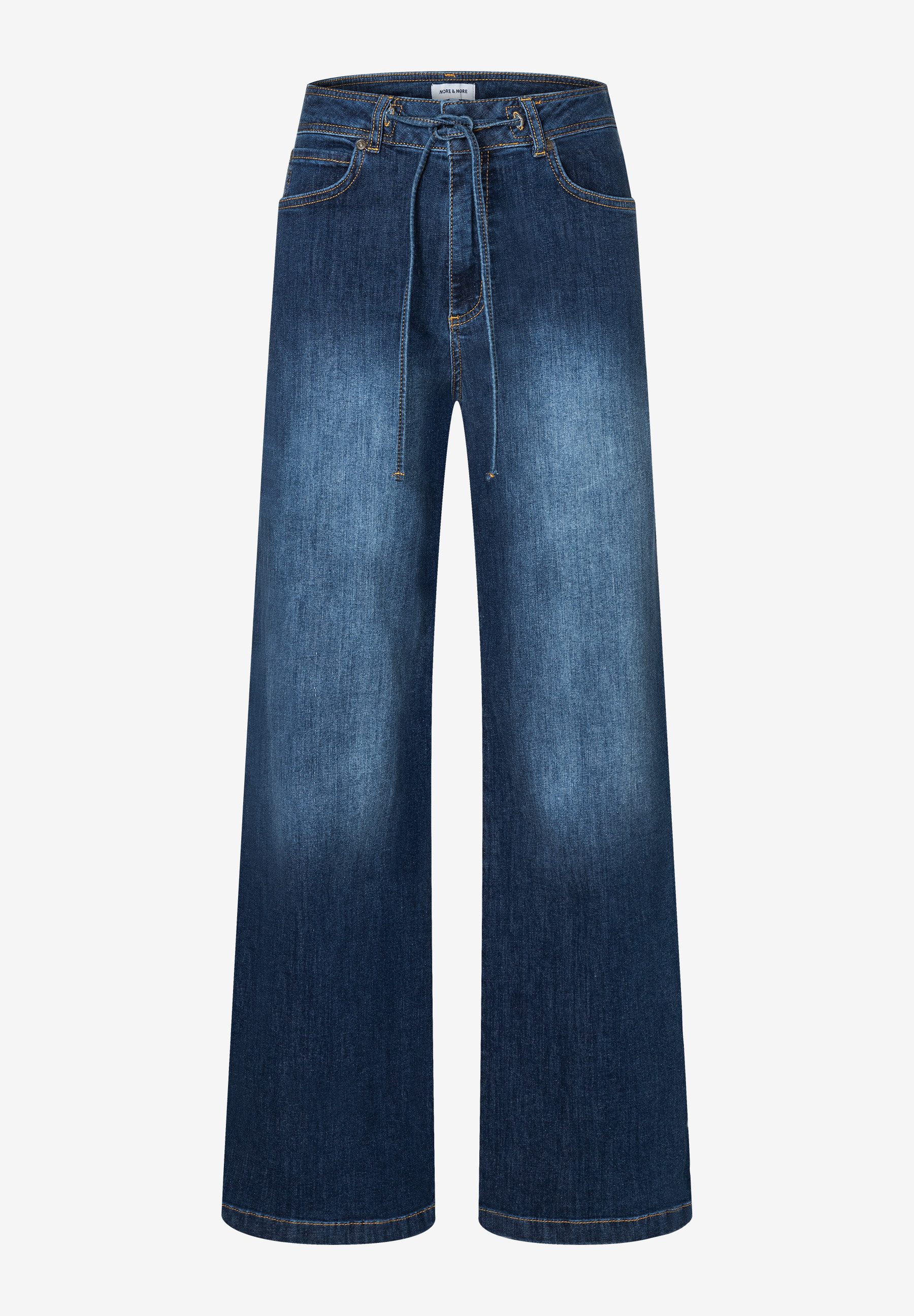MORE&MORE Stretch-Jeans weite Jeans mit Tunnelzug