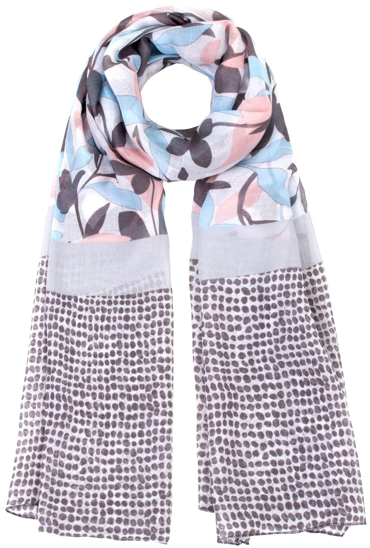 Faera Modeschal, Damen Schal Pflanzen und Blätter weich und leicht Damenschal