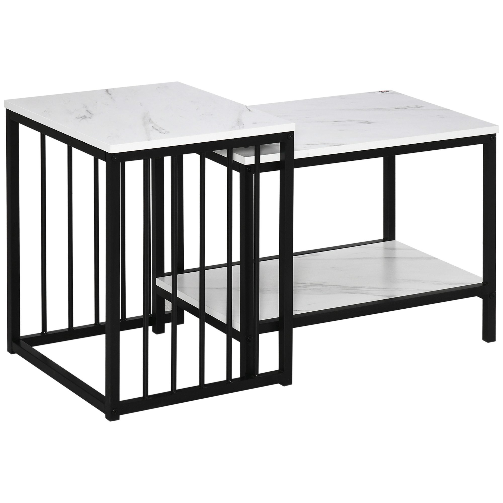 Couchtisch 2er-Set, mit Marmoroptik