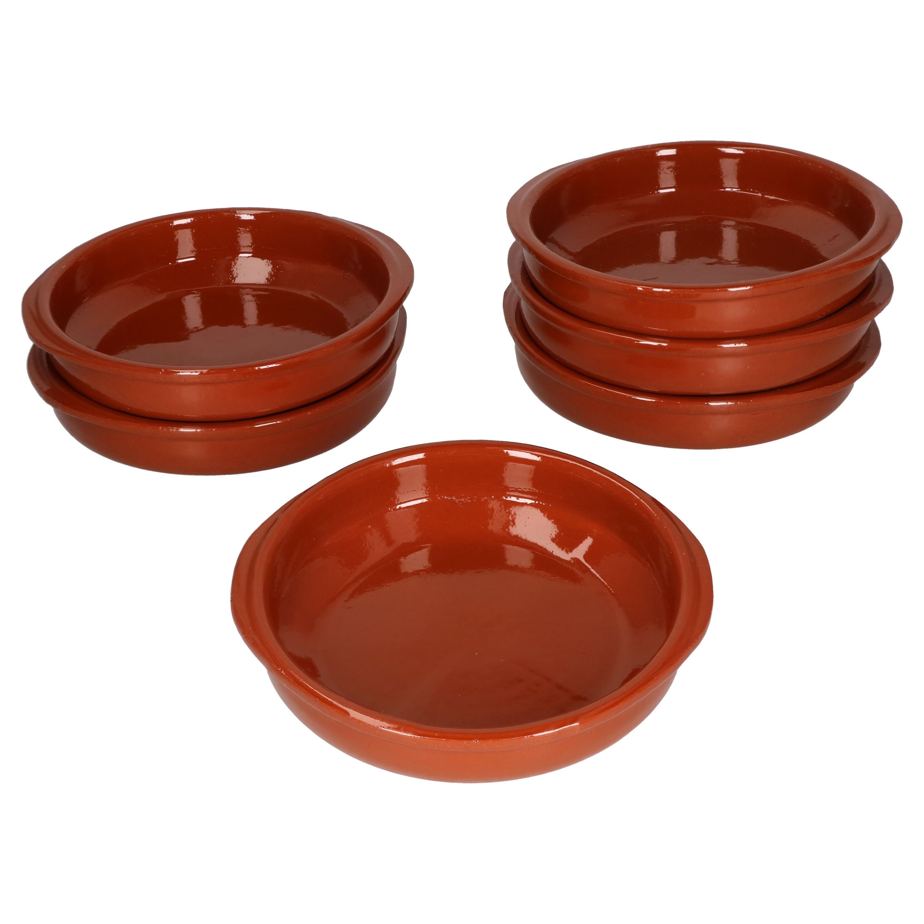 MamboCat Tapas-Schale 6er Set Cazuela Bernd M Ø 16cm Tonschalen mit Griffen, Ton