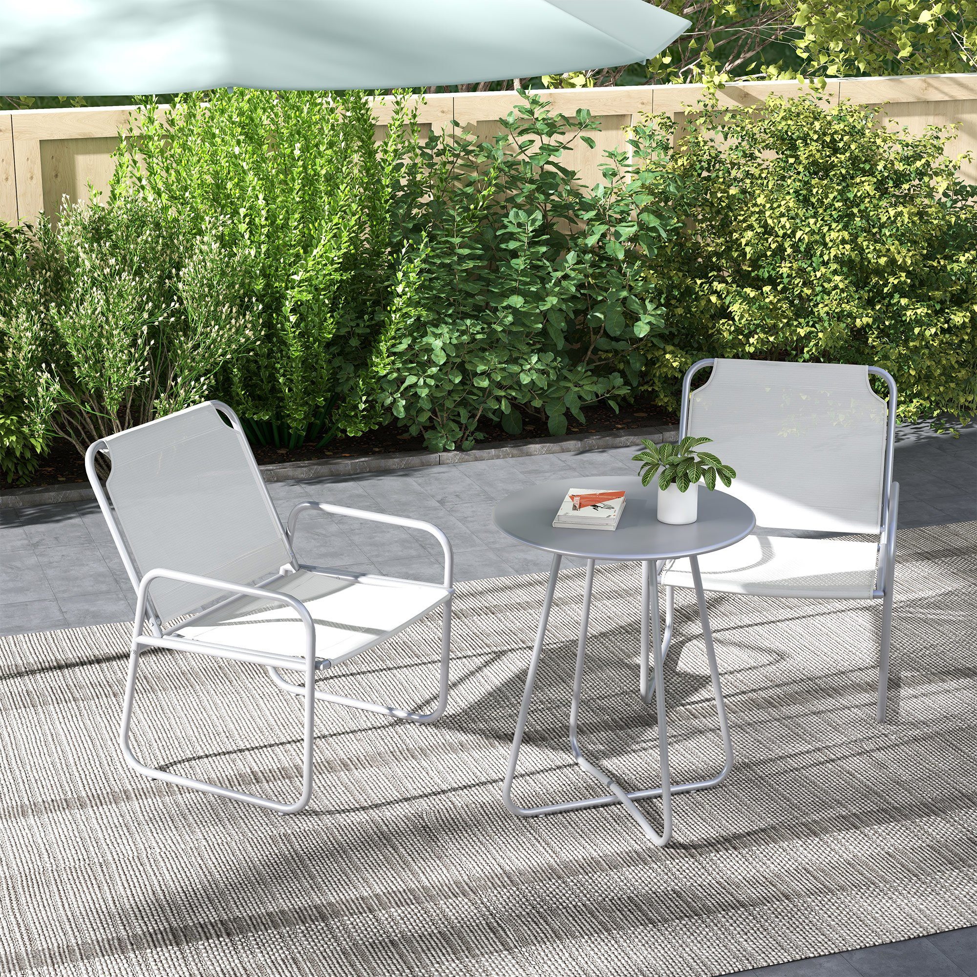 Outsunny Balkonset 3tlg. Bistro-Set, Balkonmöbel-Set inkl. günstig online kaufen