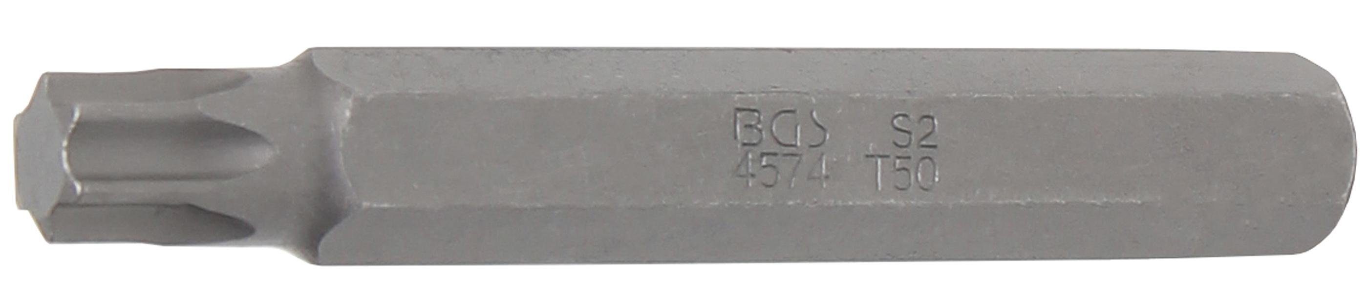 Antrieb Länge T-Profil Außensechskant 10 technic 75 mm mm, Bit, (für Torx) Bit-Schraubendreher T50 (3/8), BGS