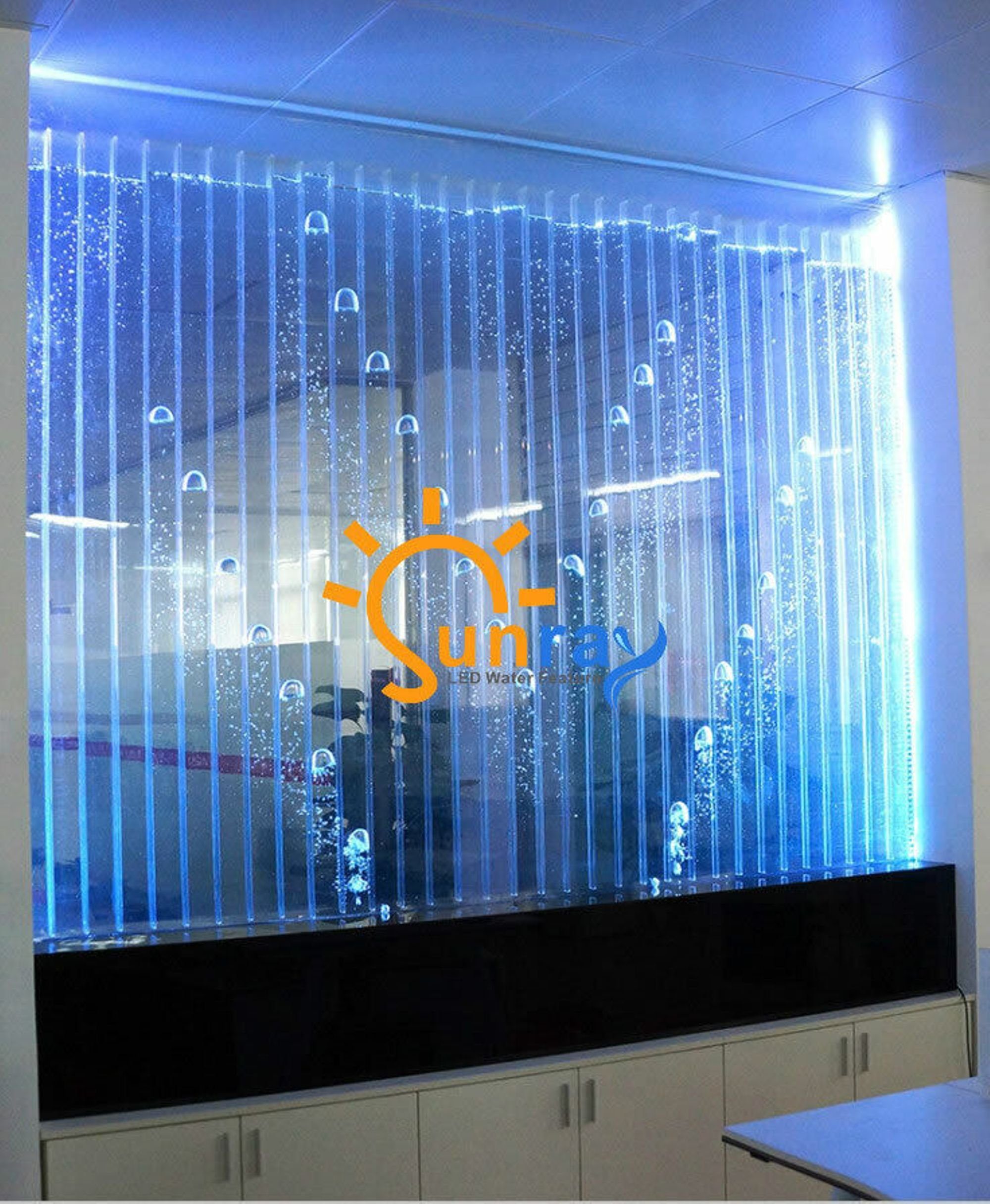 JVmoebel Wandpaneel, Wandpaneel mit Wasserblasen LED Wasserwand Designer  Wasser Wand Beleuchtete Neu