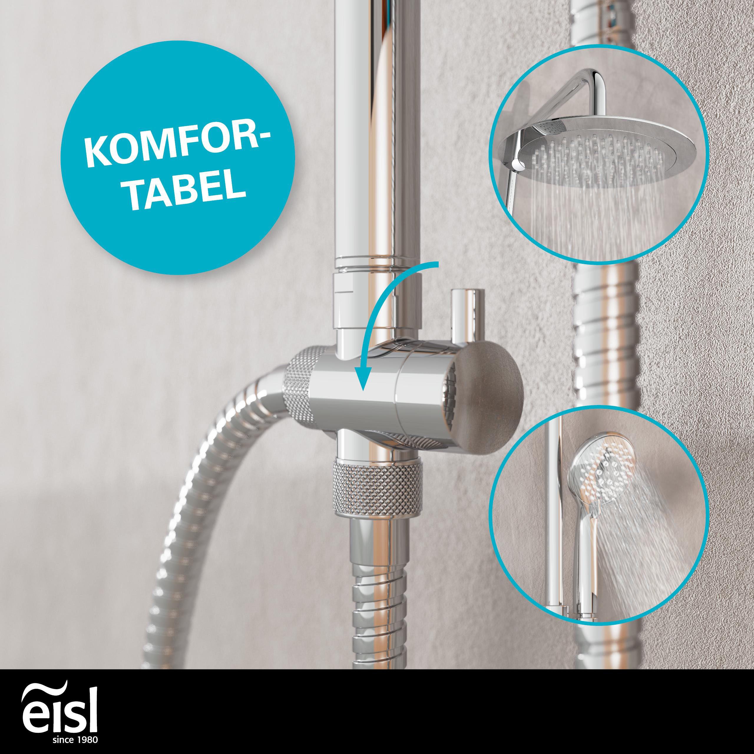 Eisl Brausegarnitur, Höhe 105,4 cm, 4 Strahlart(en), 3-fach verstellbare Wellness Handbrause mit Antikalk-Noppen