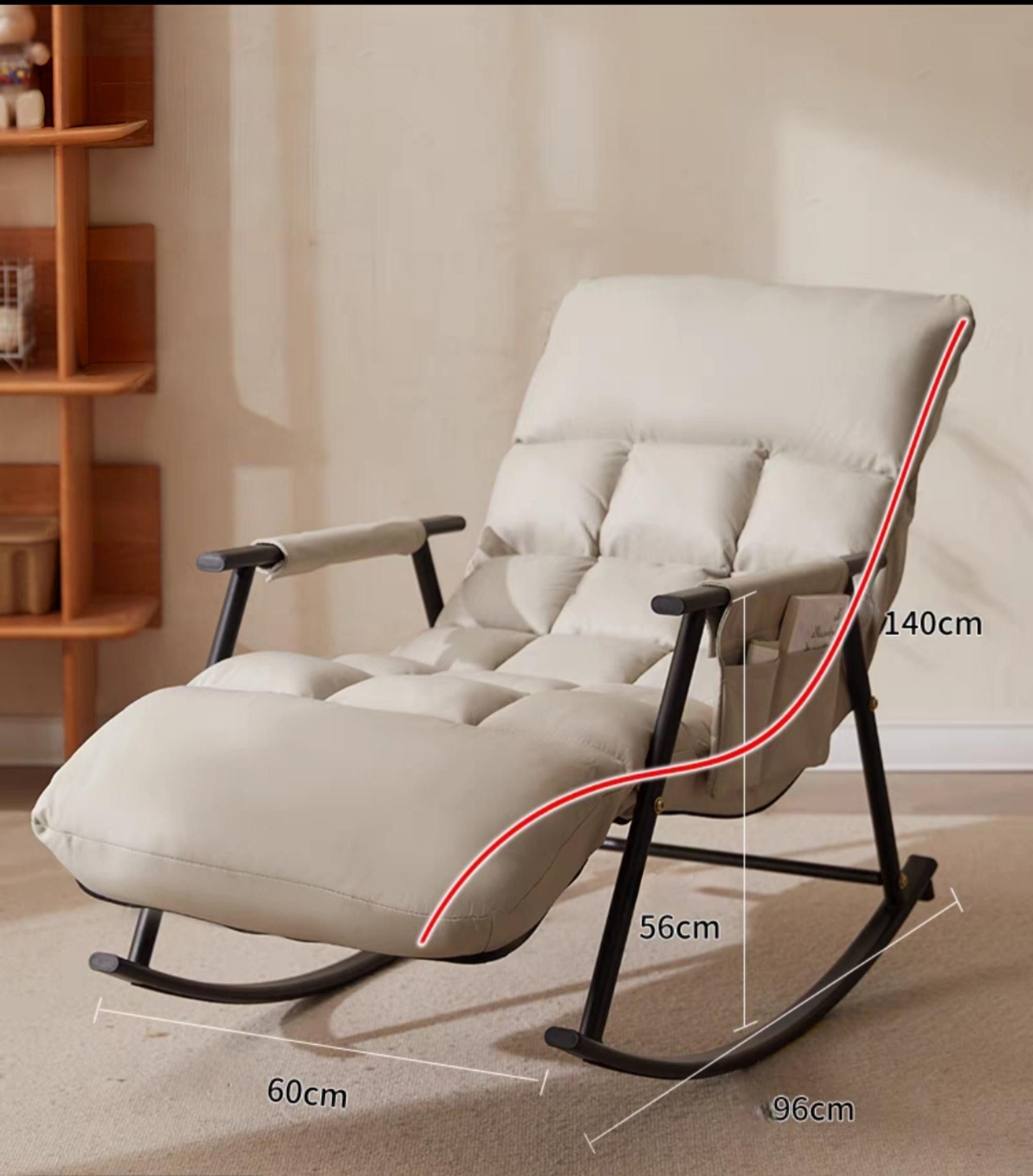 POPOLIC Schaukelstuhl Ergonomischer Schaukelstuhl/Liegesessel 140x60x96cm - günstig online kaufen