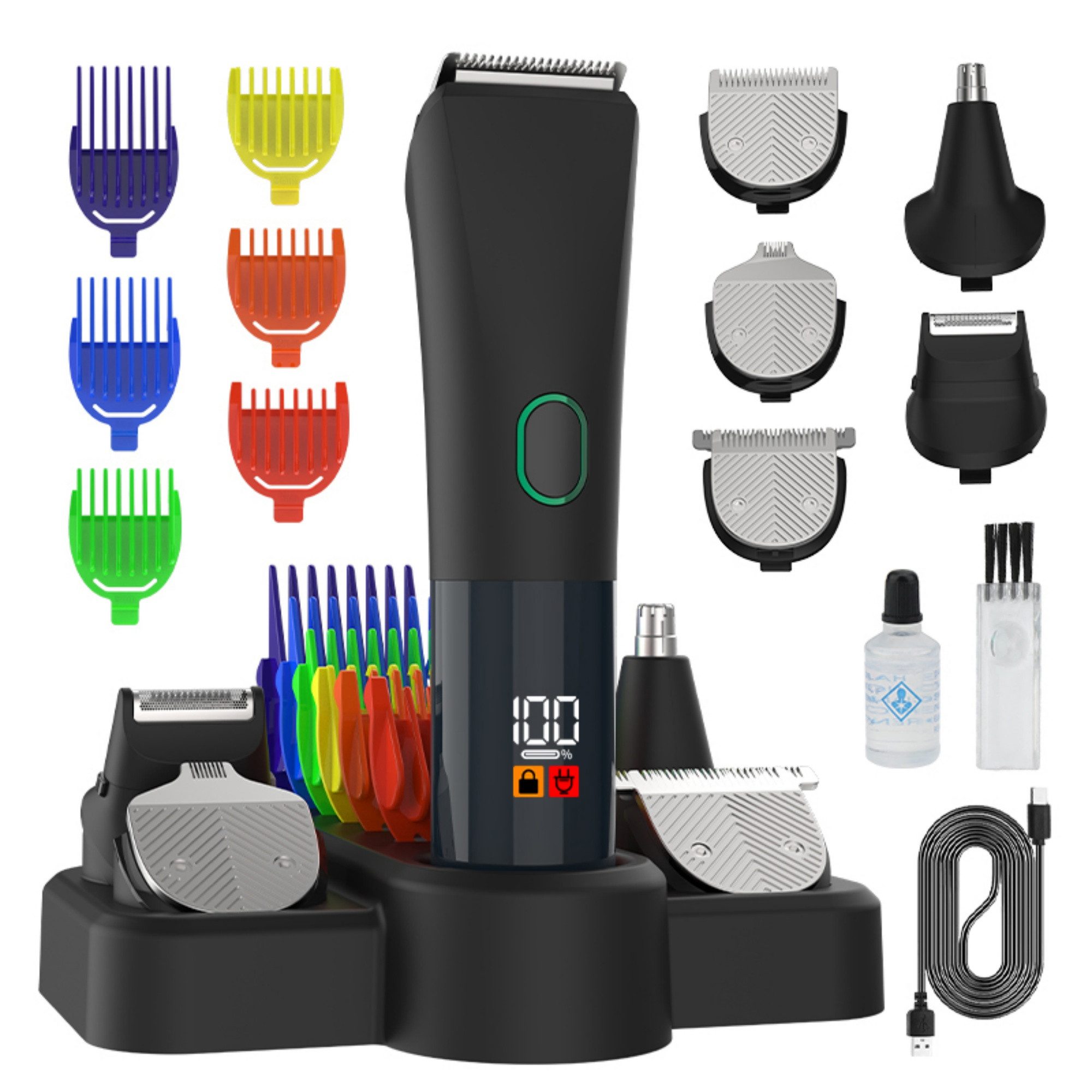 ibettertec Haarschneider Haarschneidemaschine Set Profi Haarschneider Herren, 5 in 1 Präzisionstrimmer Barttrimmer,Bartschneider Rasierer Herren, T-förmiger Trimmer Nasenhaartrimmer Körperhaartrimmer
