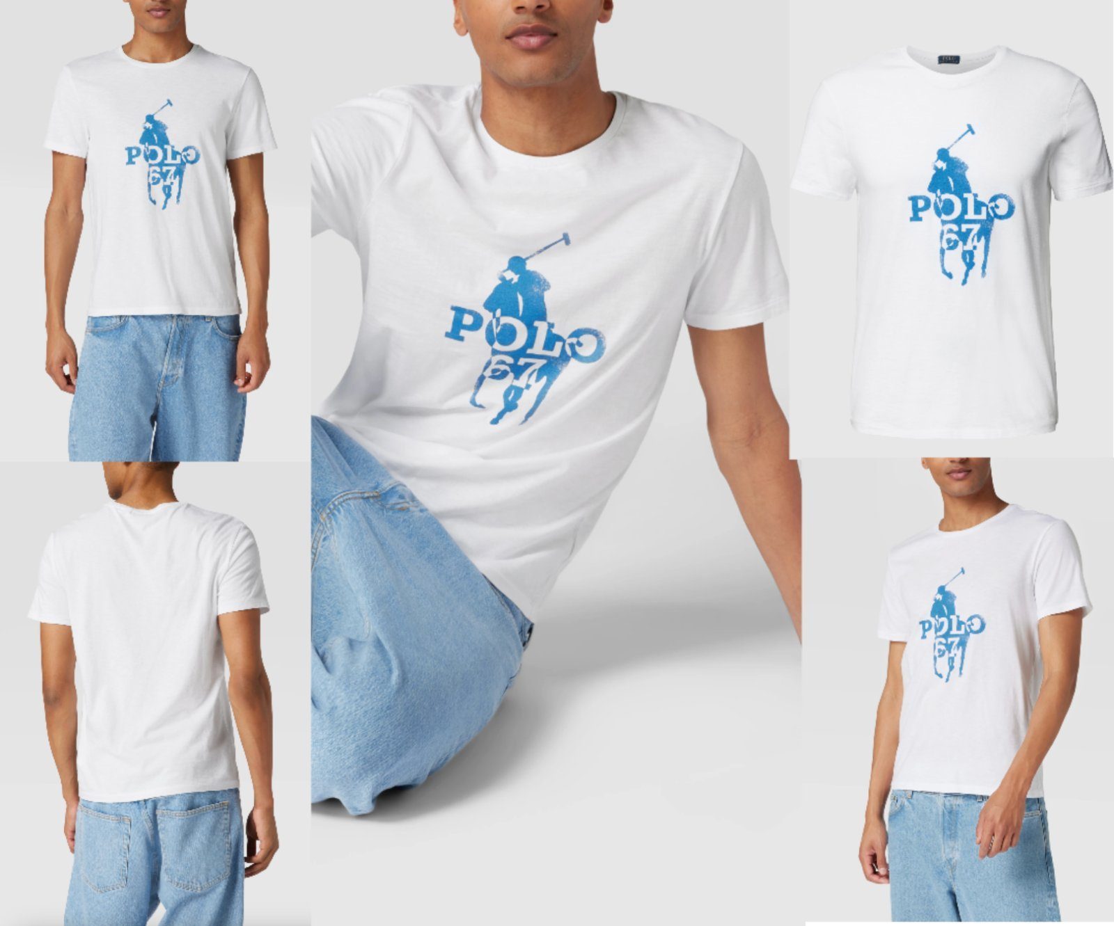 Ralph Lauren T-Shirt Polo Ralph Lauren Polo Player 67 Print T-Shirt Shirt Custom Slim Fit T