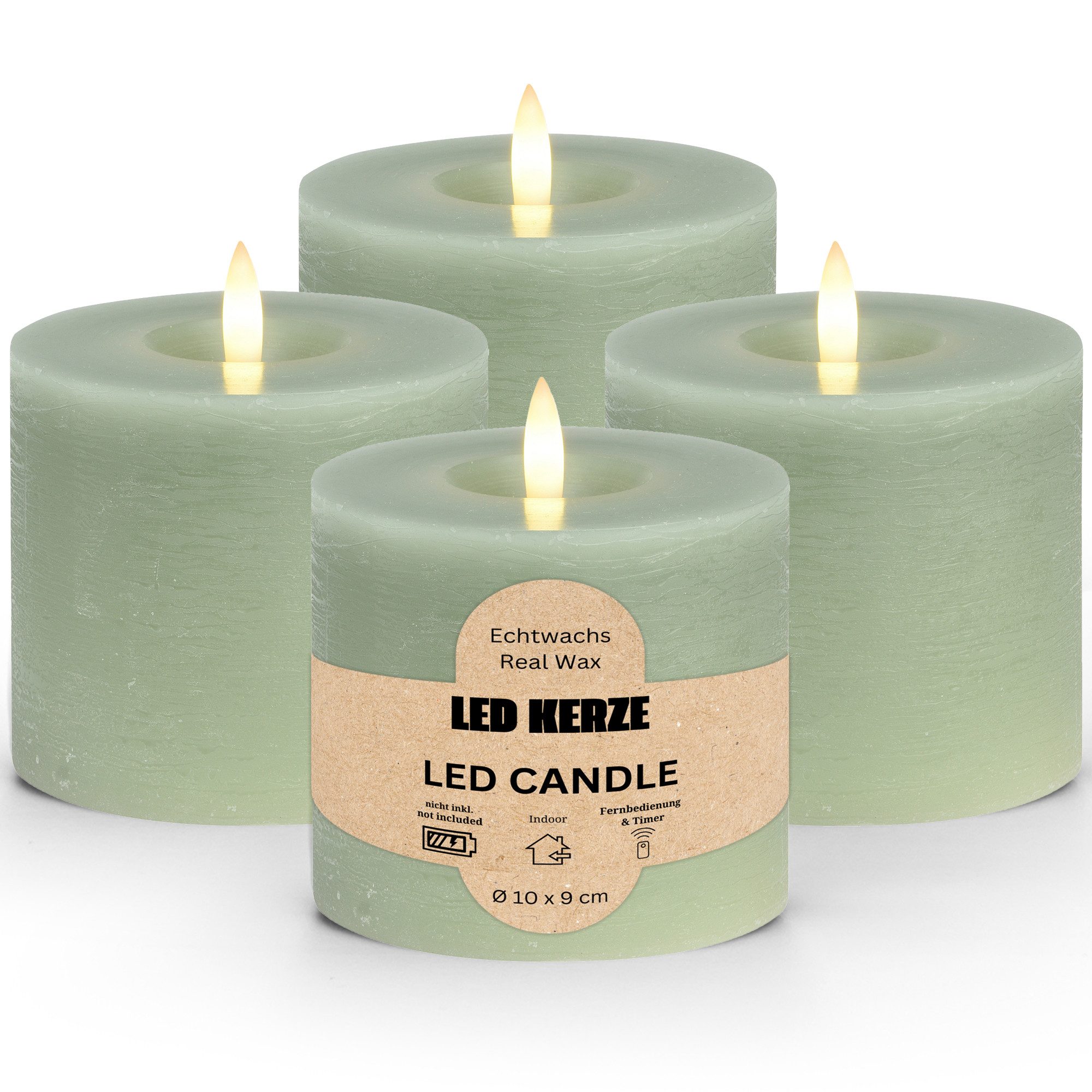 matches21 HOME & HOBBY LED-Kerze LED Stumpenkerzen 4er Set, Flackernde Flam günstig online kaufen
