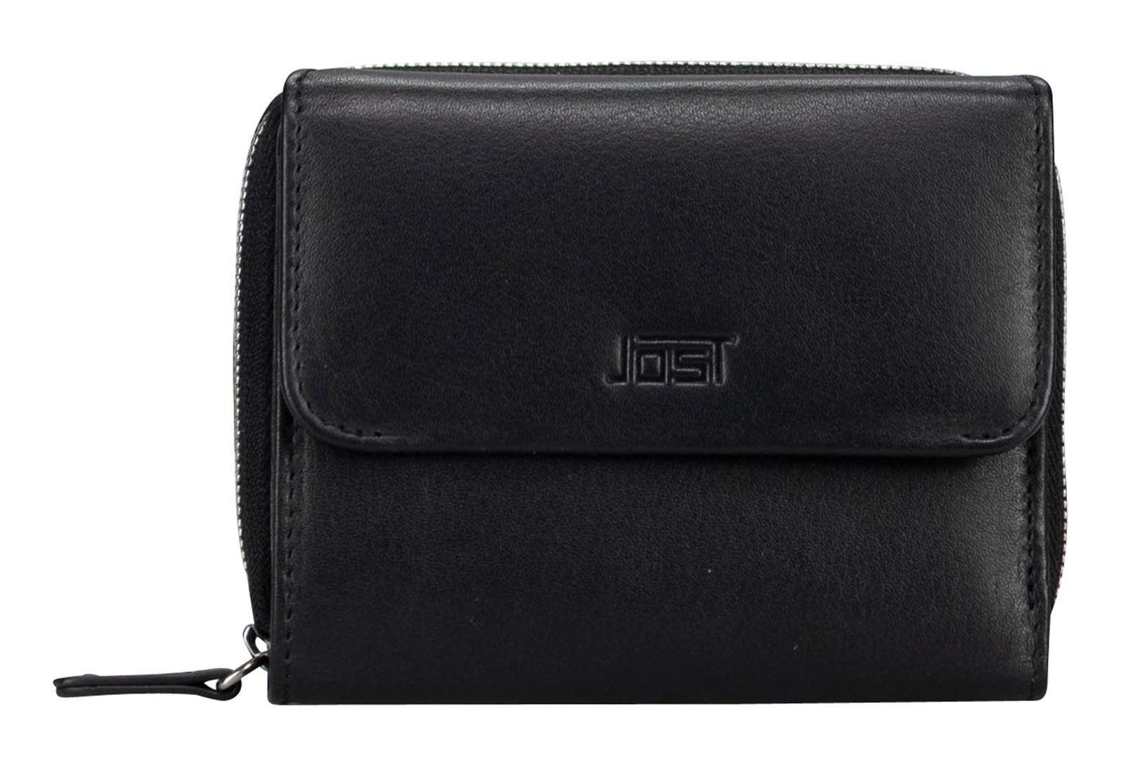 Jost Geldbörse Zip Wallet, aus echtem Leder mit RFID-Blocker Schutz