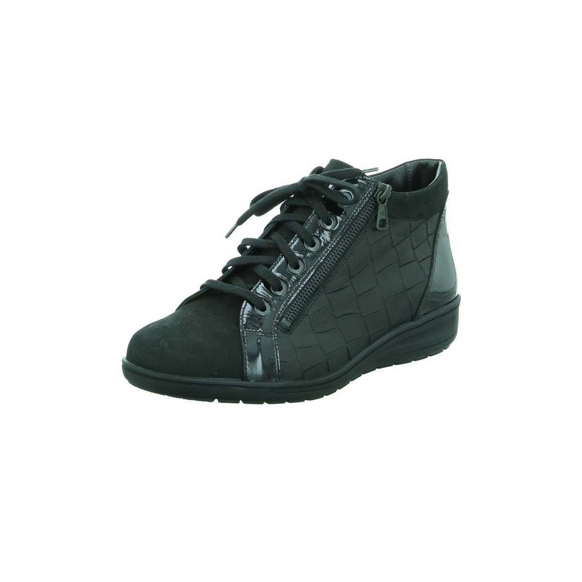 Schnür-Stiefeletten für Damen in schwarz Stiefelette