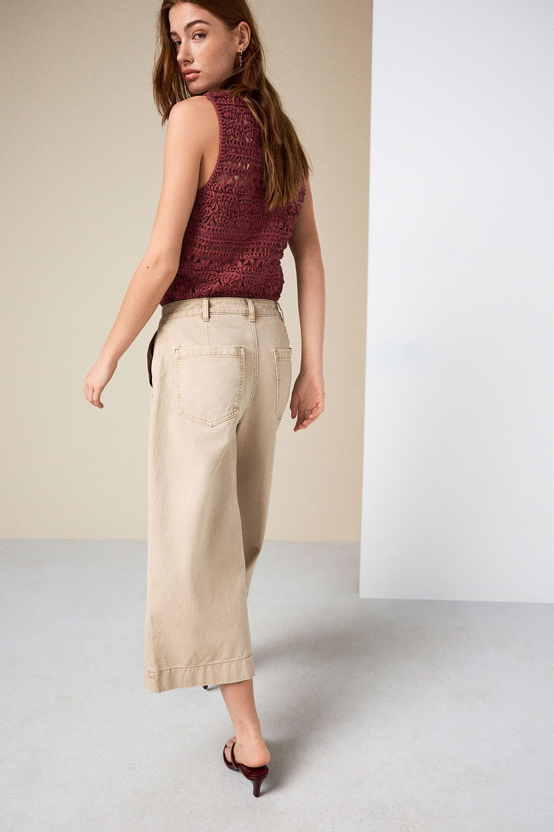 Next Caprijeans Verkürzte Jeansmit weitem Bein (1-tlg)
